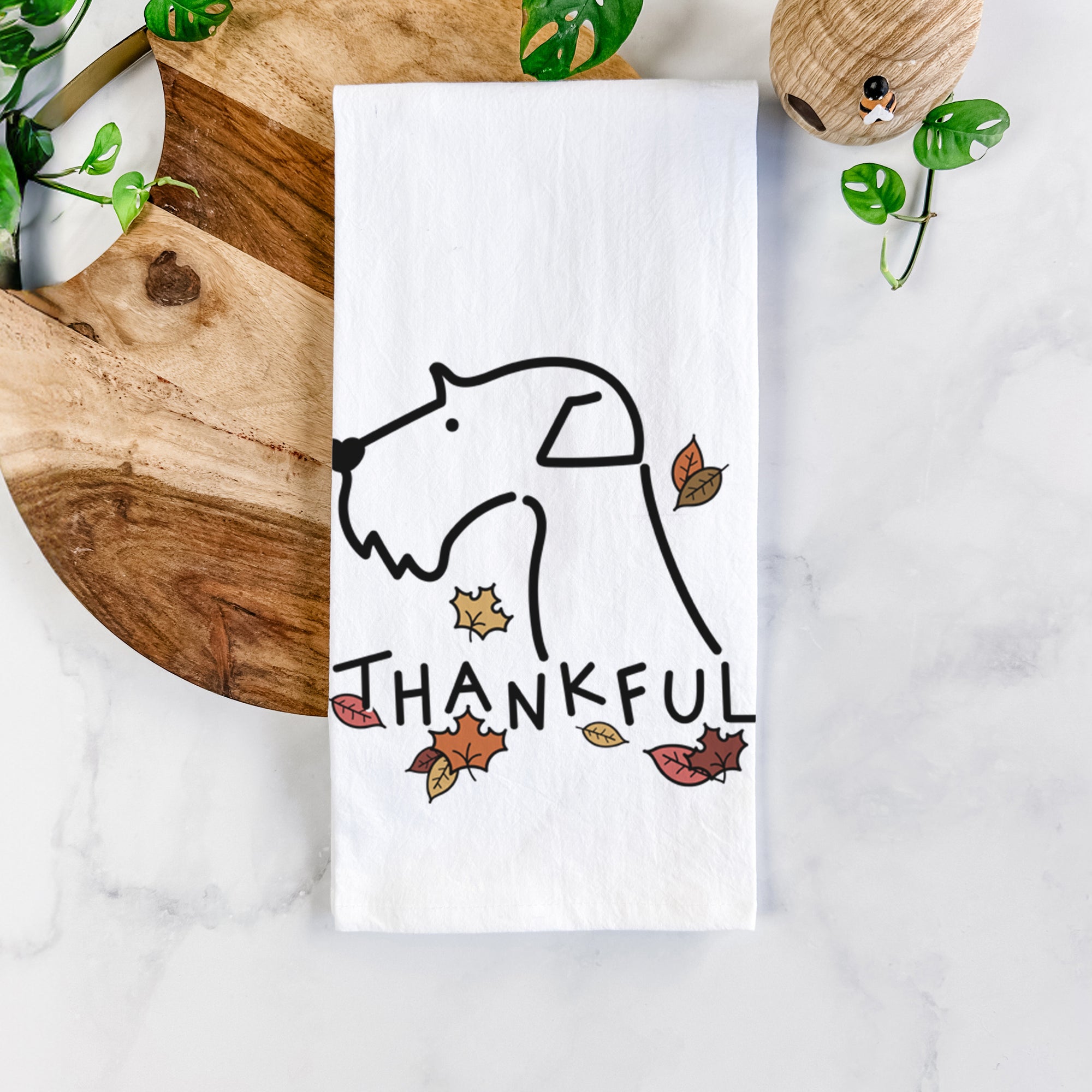 Thankful Airedale Terrier - Tea Towel