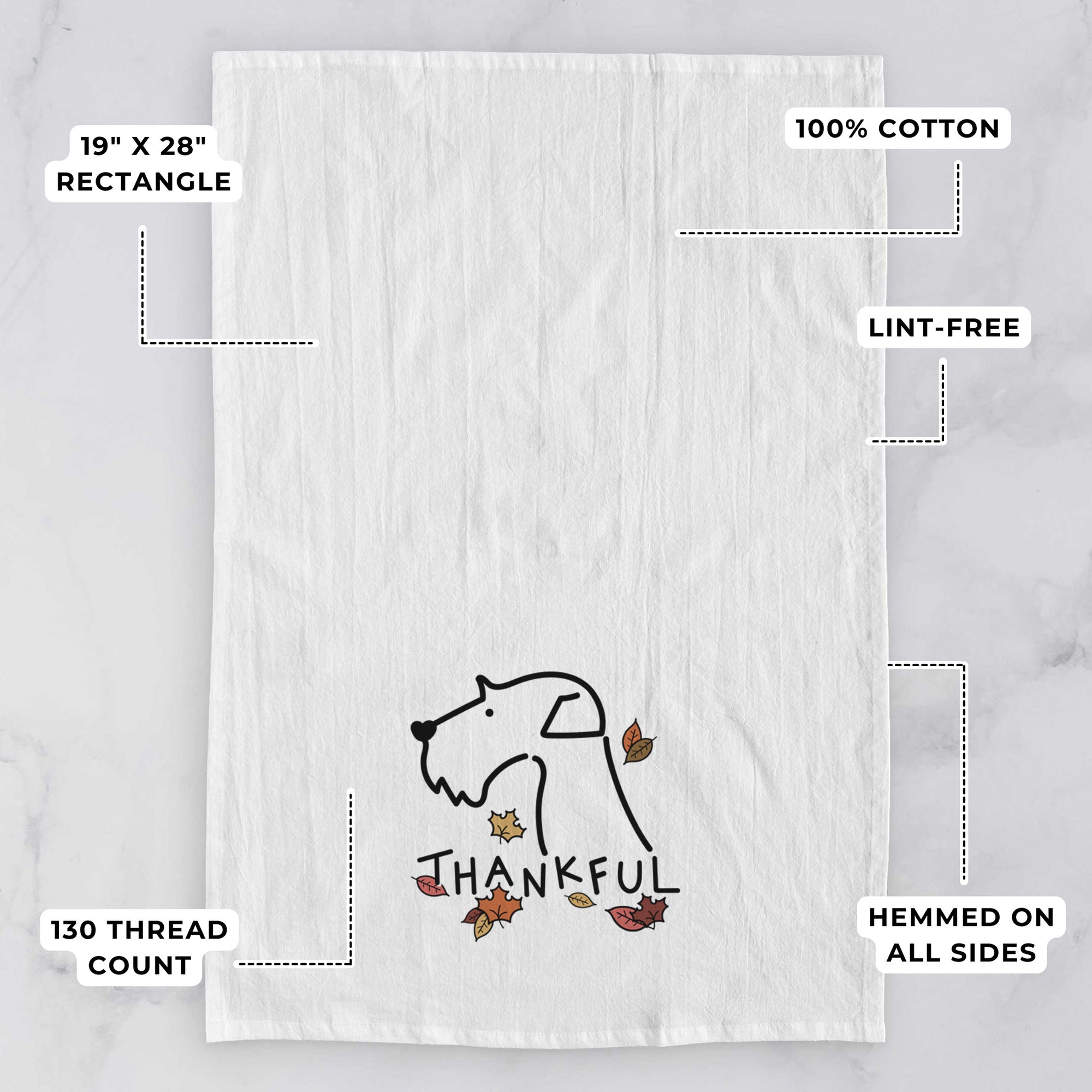 Thankful Airedale Terrier - Tea Towel