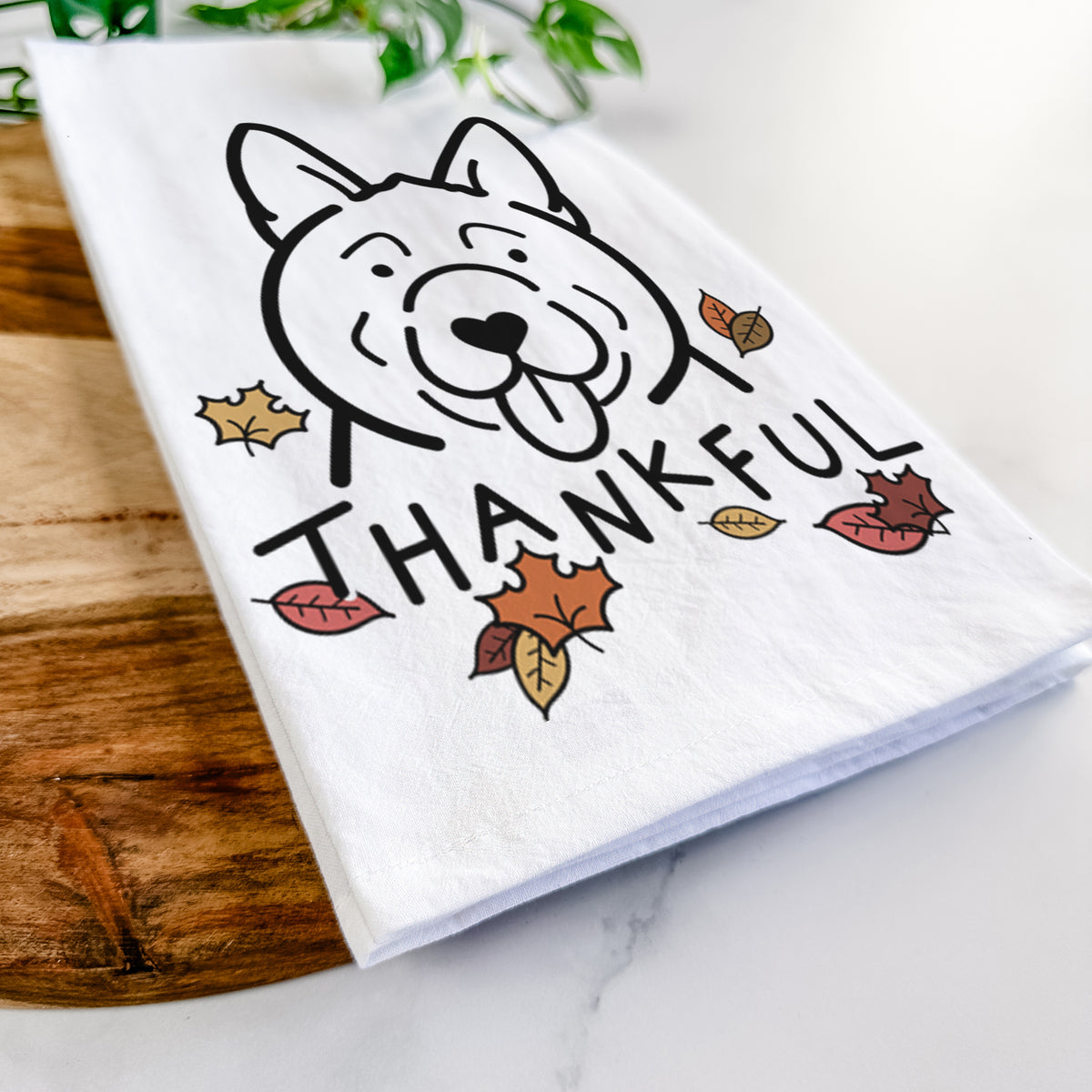 Thankful Akita - Tea Towel