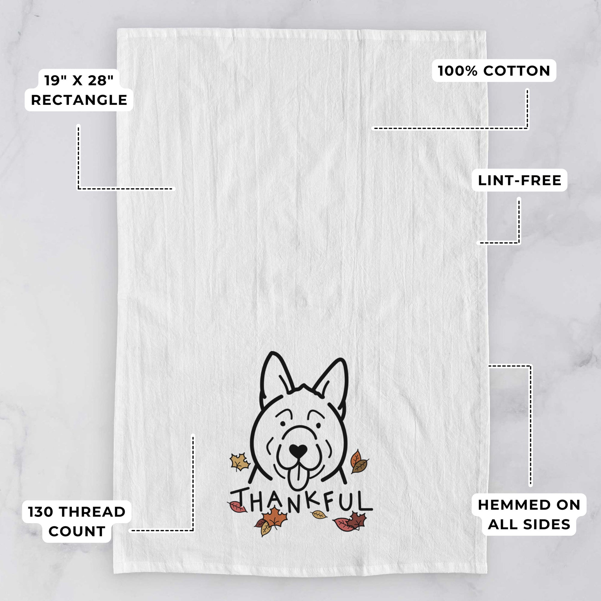 Thankful Akita - Tea Towel