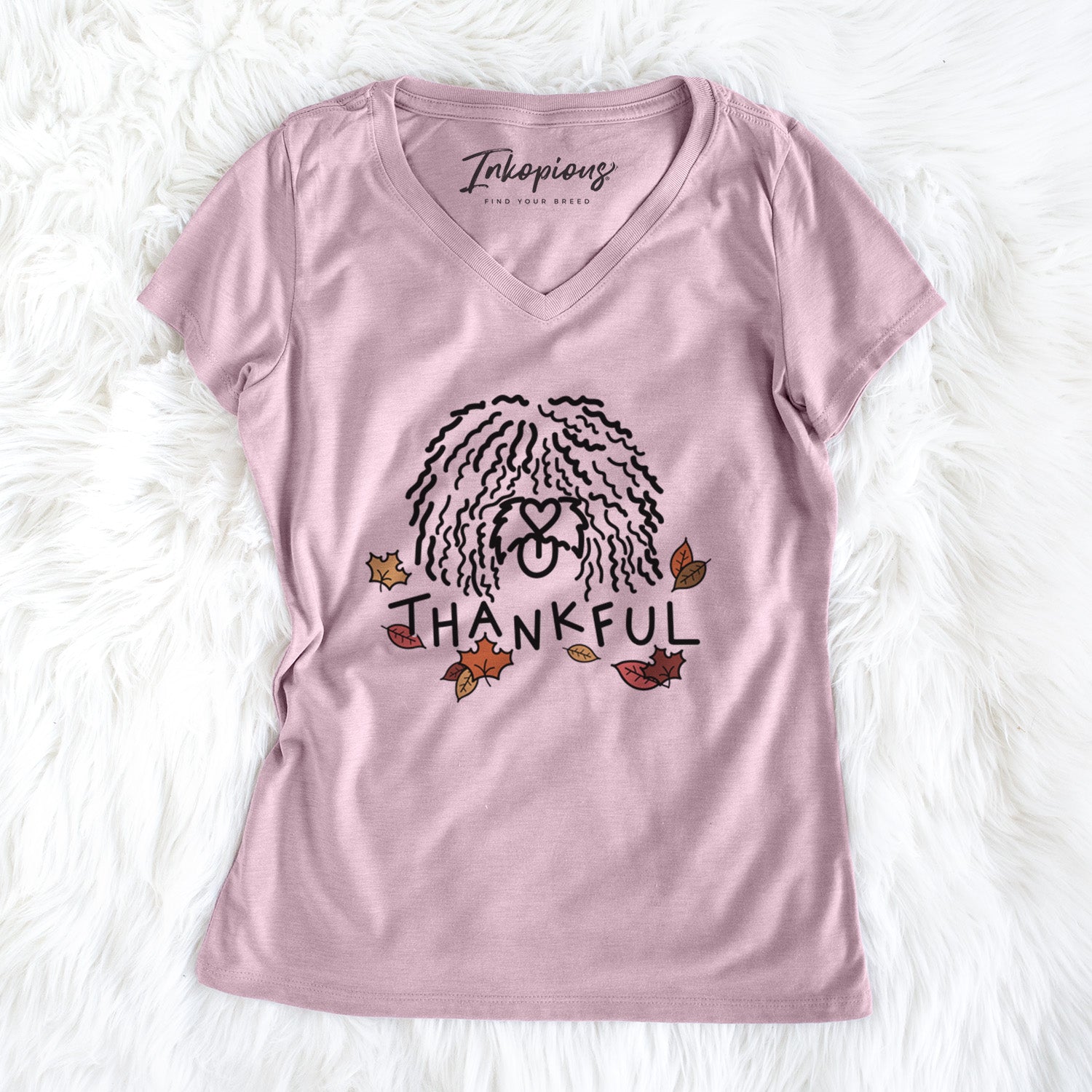 Thankful Spanish Water Dog - Alba - Women's Perfect V-neck Shirt