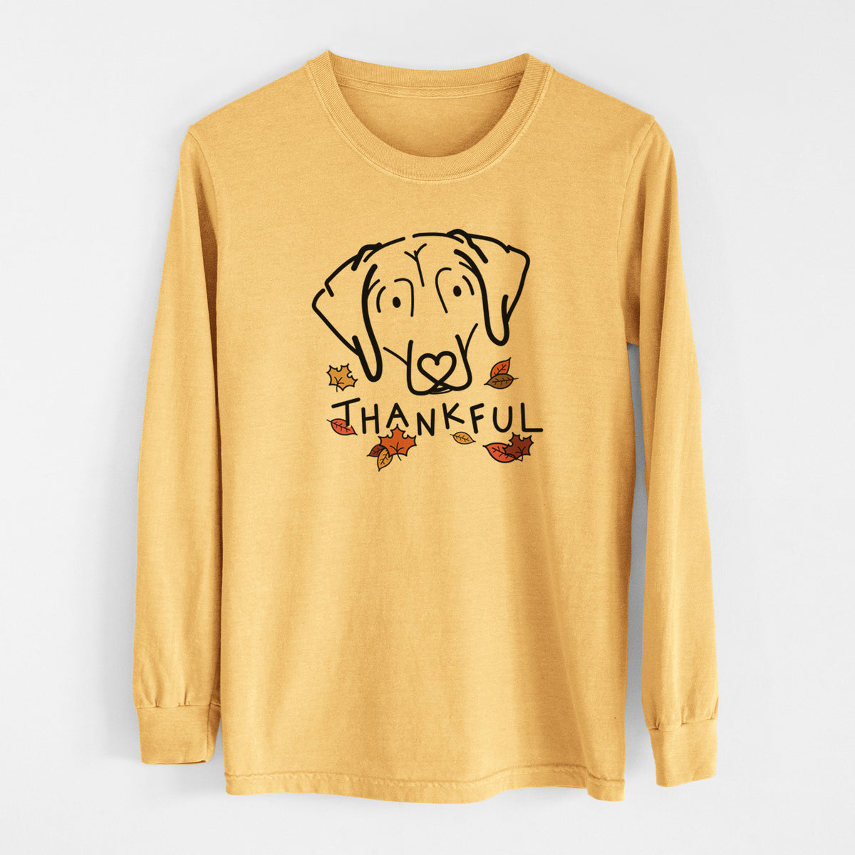 Thankful Beagle - Aly - Men&#39;s Heavyweight 100% Cotton Long Sleeve