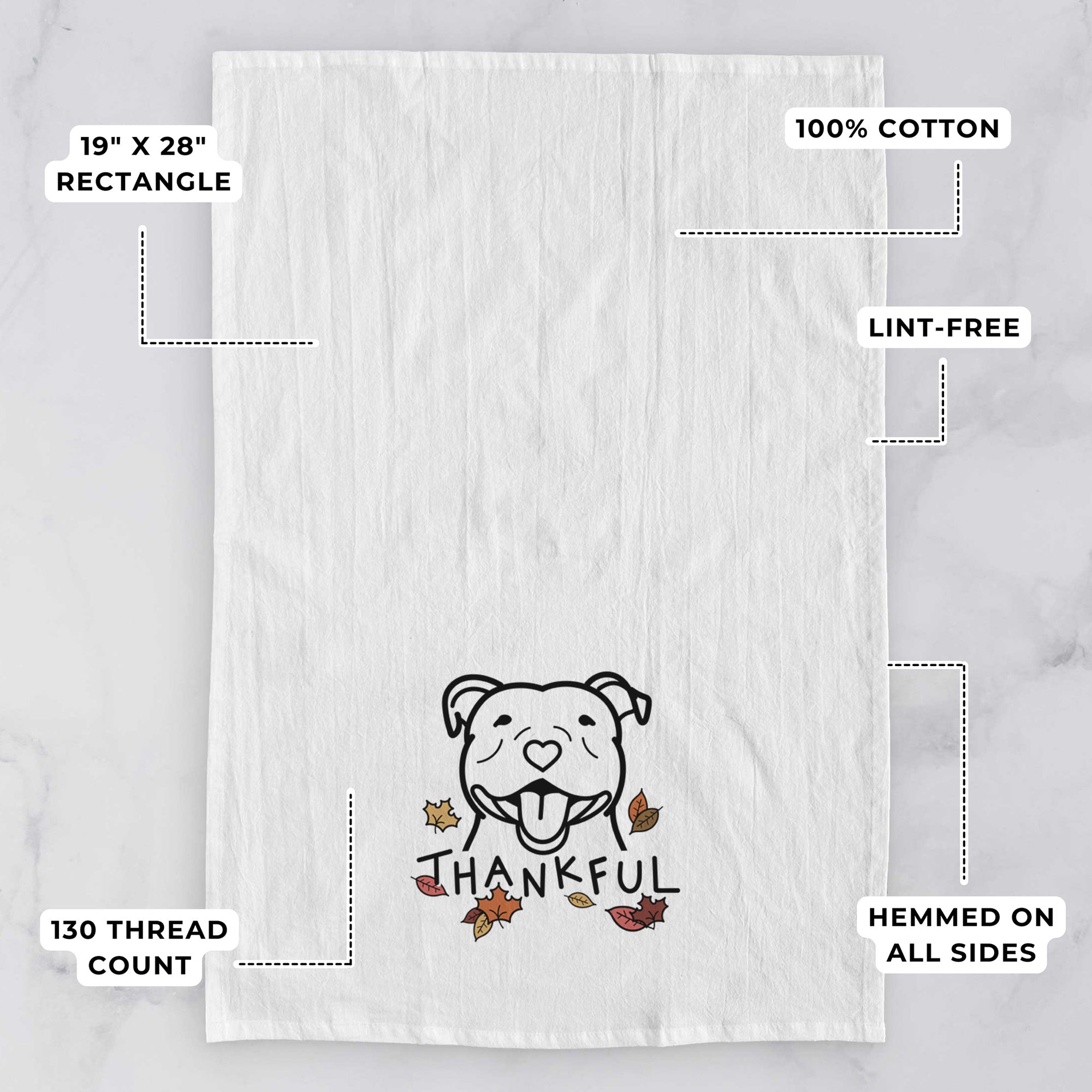 Thankful Happy American Staffordshire Terrier - Tea Towel