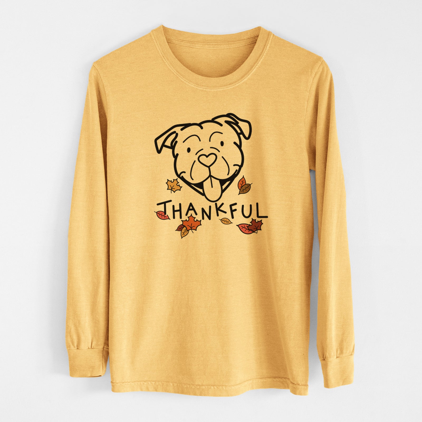 Thankful American Bulldog - Men's Heavyweight 100% Cotton Long Sleeve