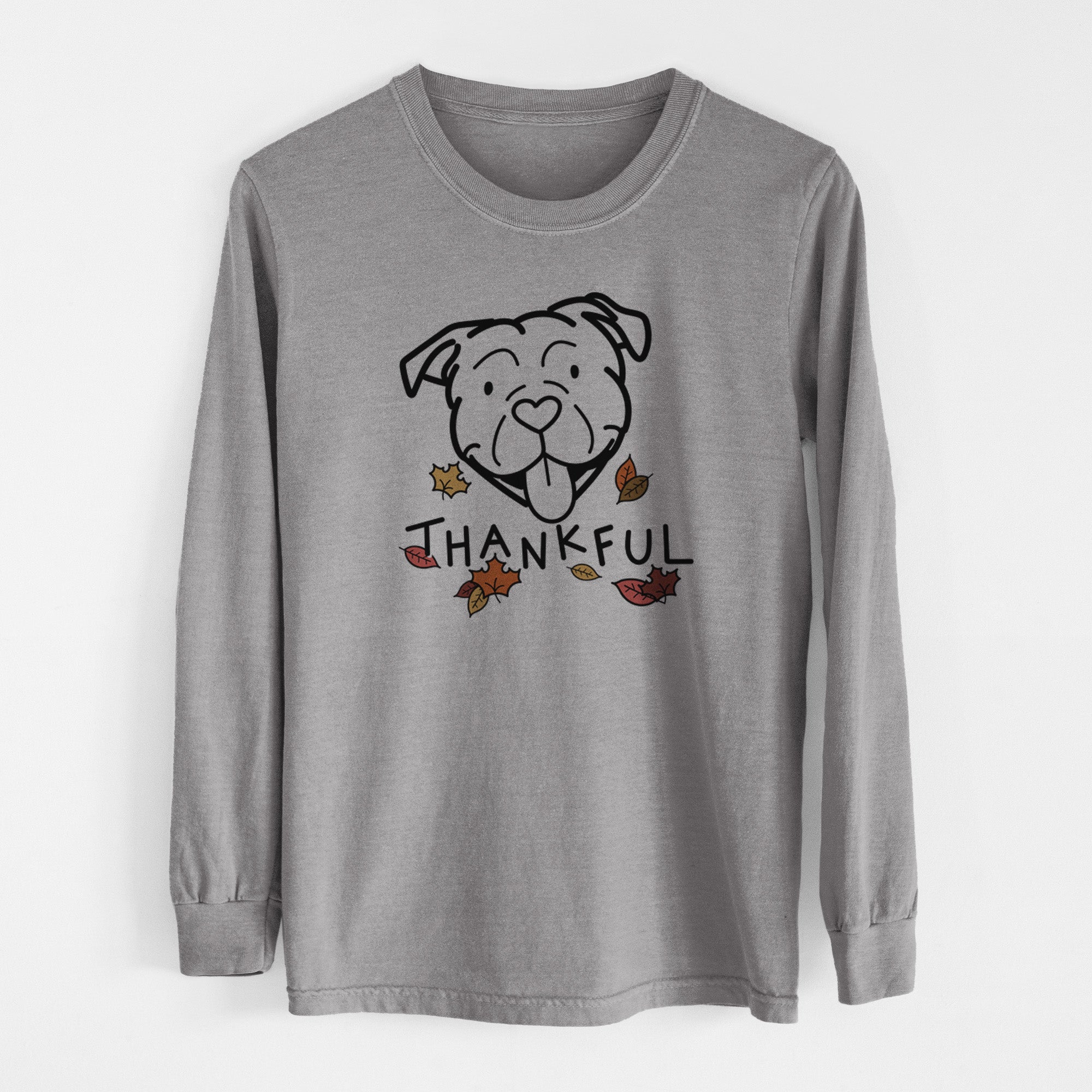 Thankful American Bulldog - Men's Heavyweight 100% Cotton Long Sleeve