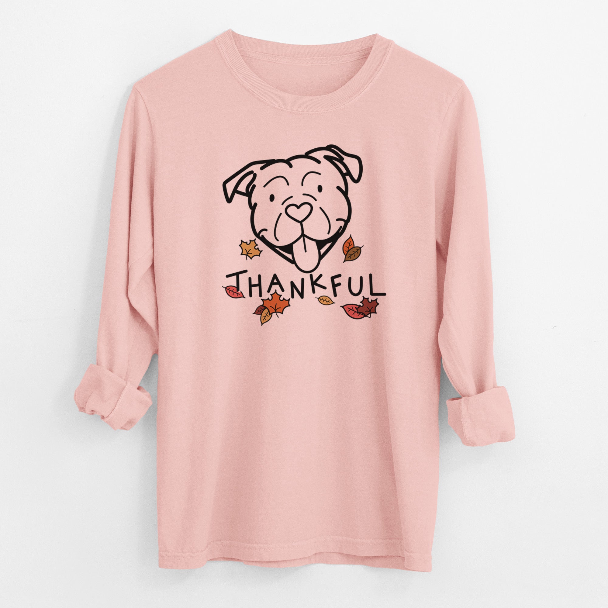 Thankful American Bulldog - Men's Heavyweight 100% Cotton Long Sleeve