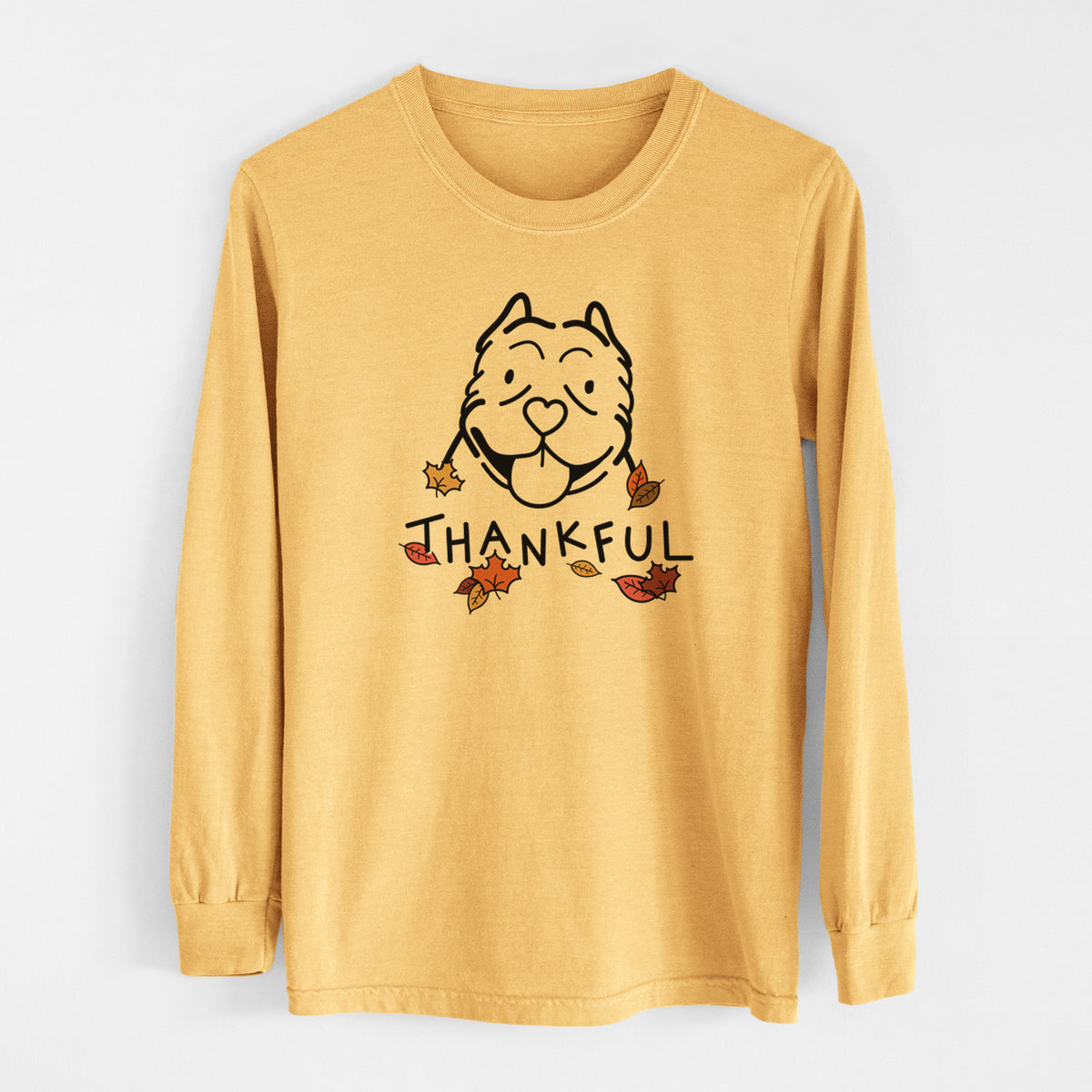 Thankful American Bully - Men&#39;s Heavyweight 100% Cotton Long Sleeve