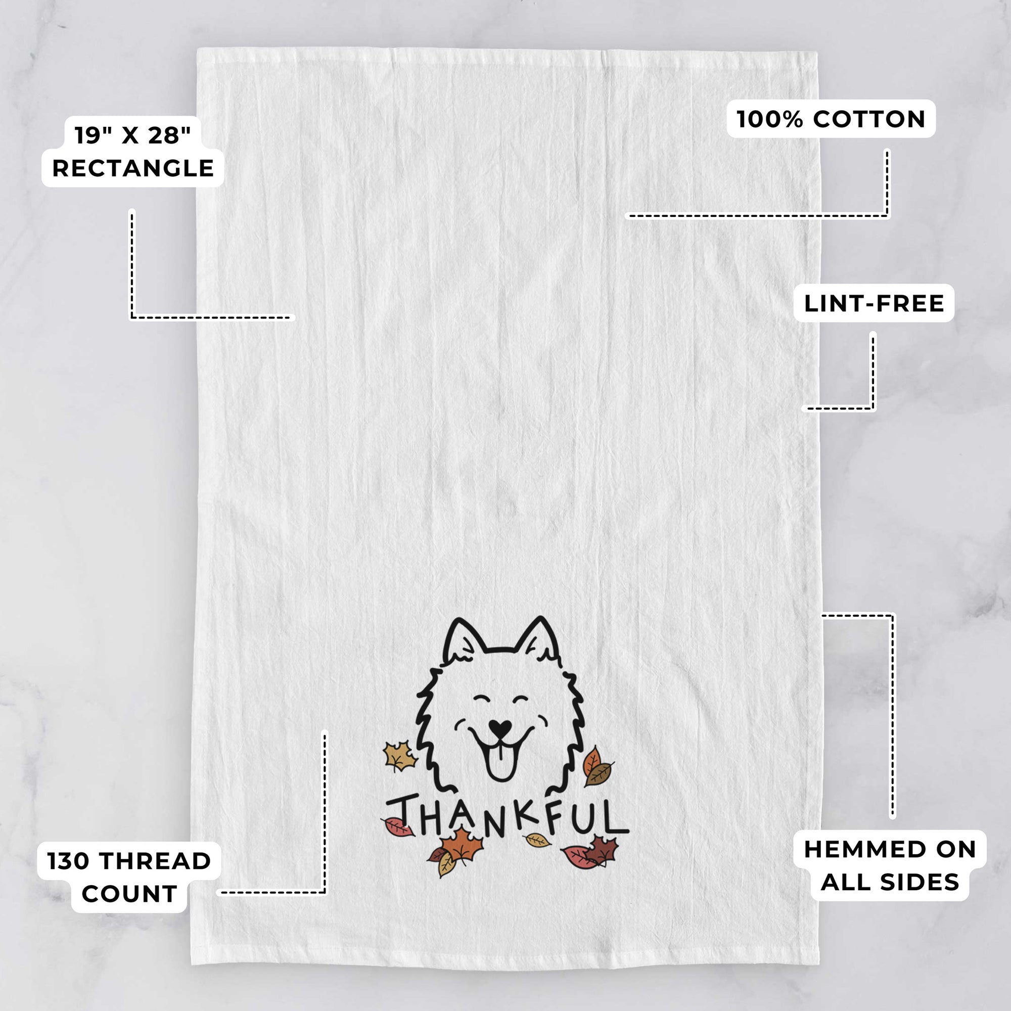 Thankful American Eskimo - Tea Towel