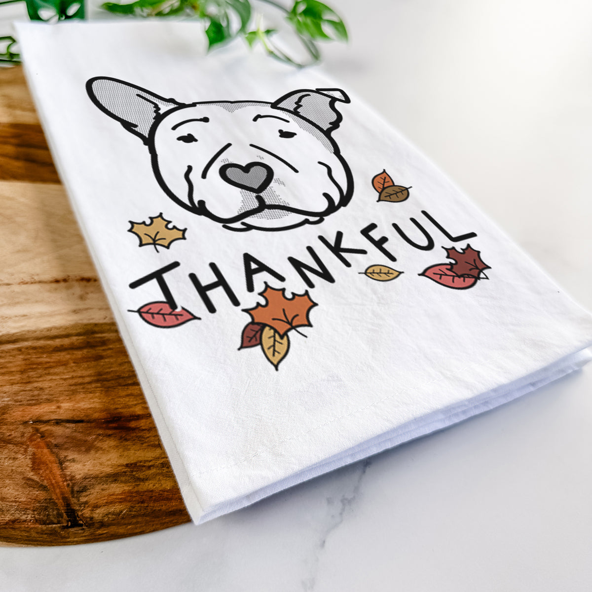 Thankful Pitbull - Archer - Tea Towel