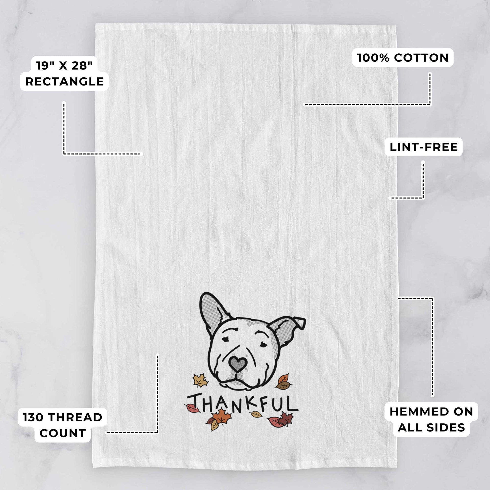 Thankful Pitbull - Archer - Tea Towel