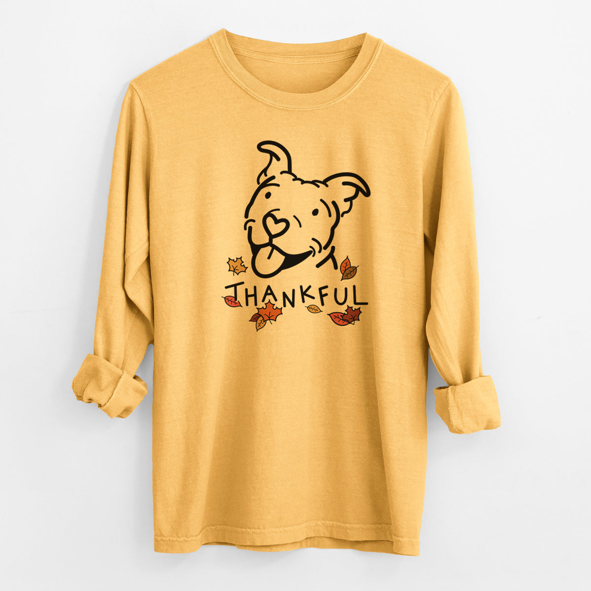 Thankful Pitbull - Arlo - Men's Heavyweight 100% Cotton Long Sleeve