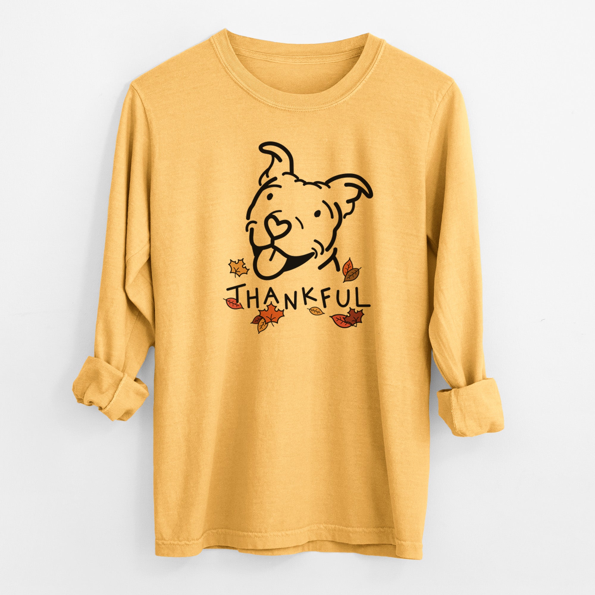 Thankful Pitbull - Arlo - Men's Heavyweight 100% Cotton Long Sleeve