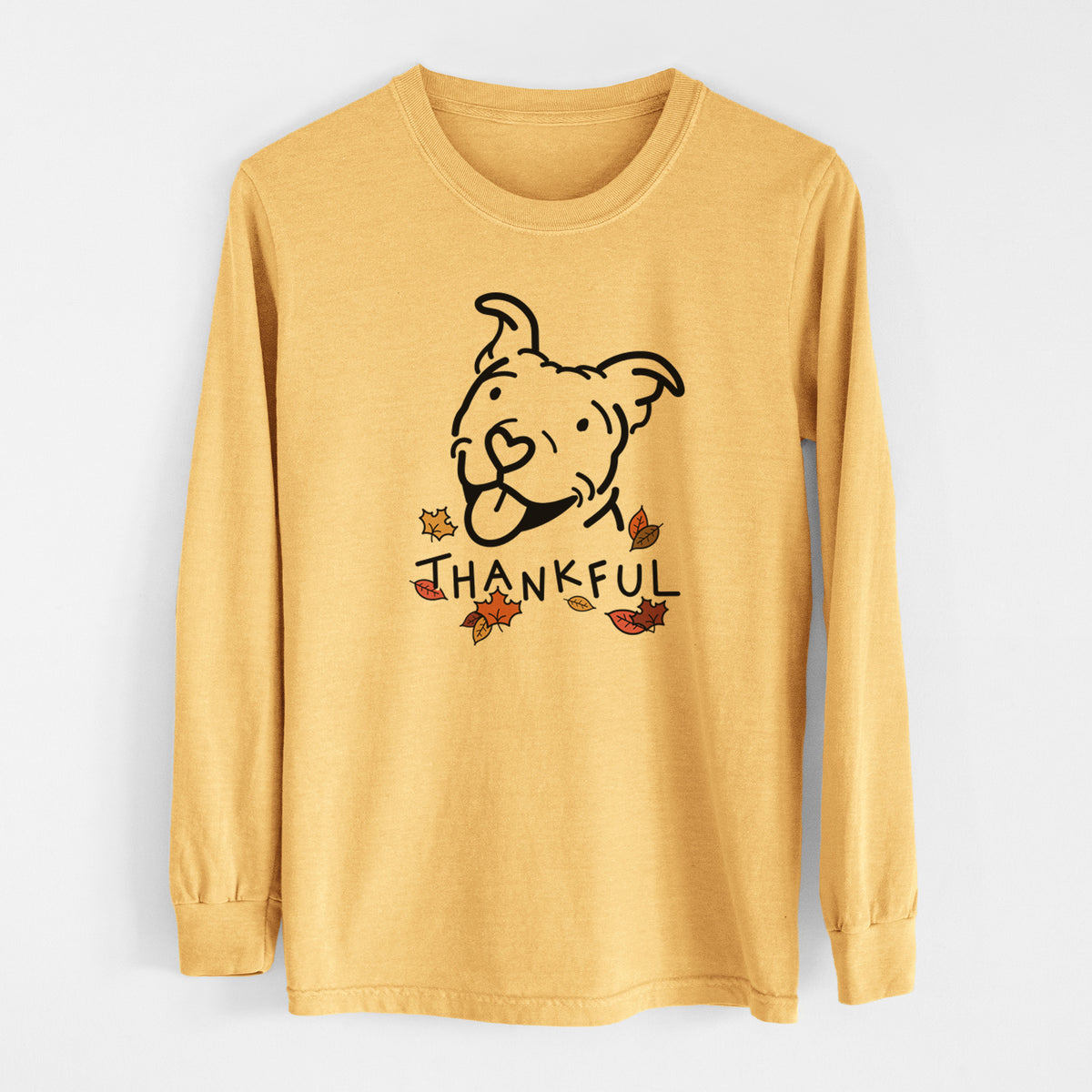 Thankful Pitbull - Arlo - Men&#39;s Heavyweight 100% Cotton Long Sleeve