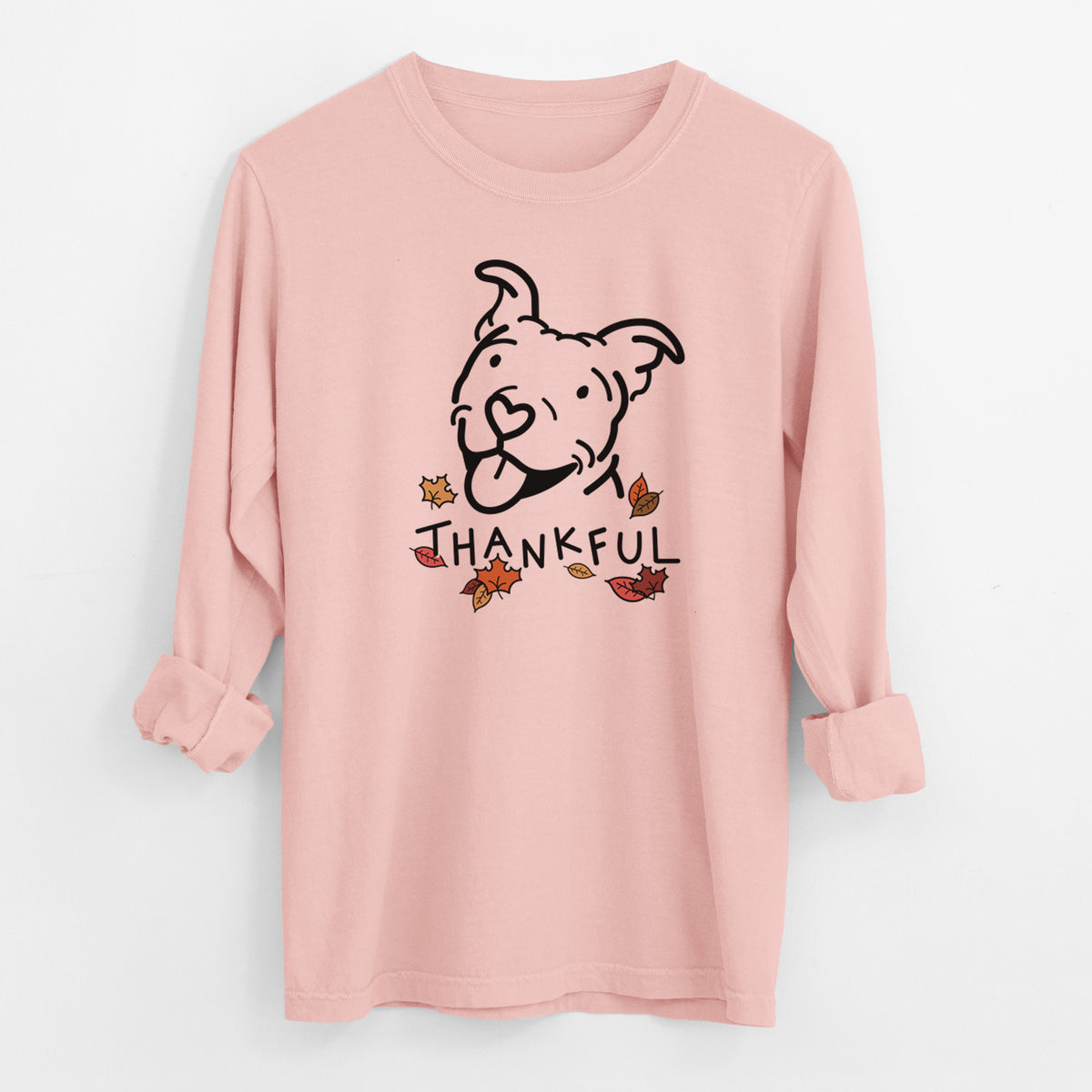 Thankful Pitbull - Arlo - Men's Heavyweight 100% Cotton Long Sleeve