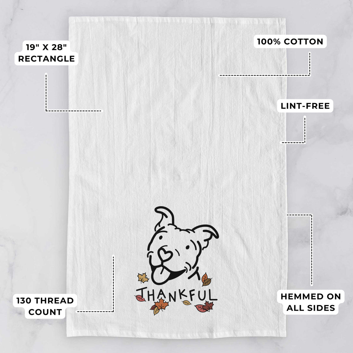 Thankful Pitbull - Arlo - Tea Towel