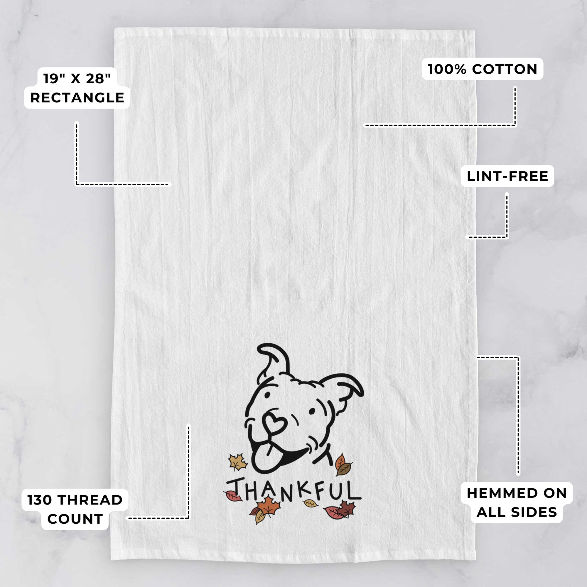 Thankful Pitbull - Arlo - Tea Towel