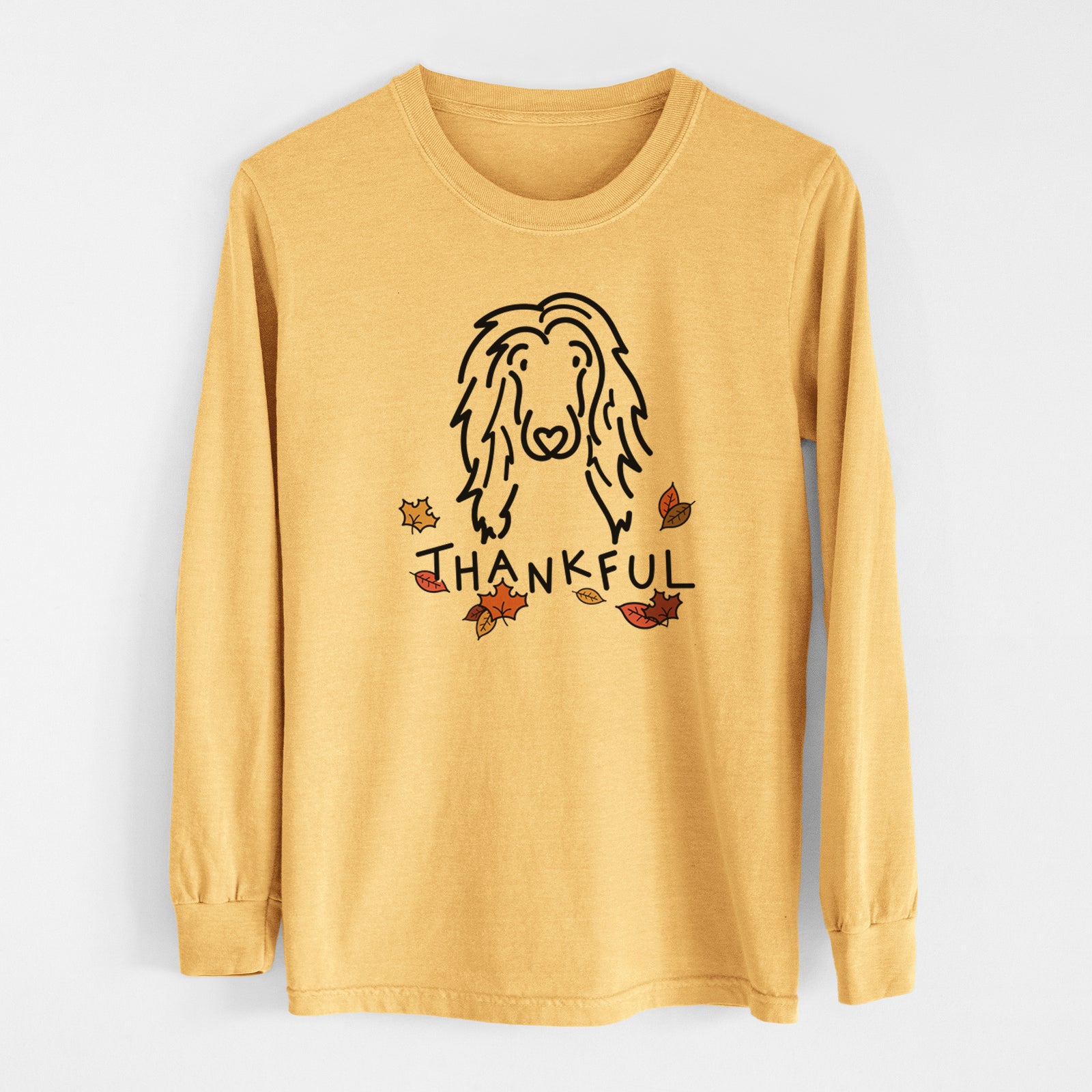 Thankful Afghan Hound - Asher - Heavyweight 100% Cotton Long Sleeve