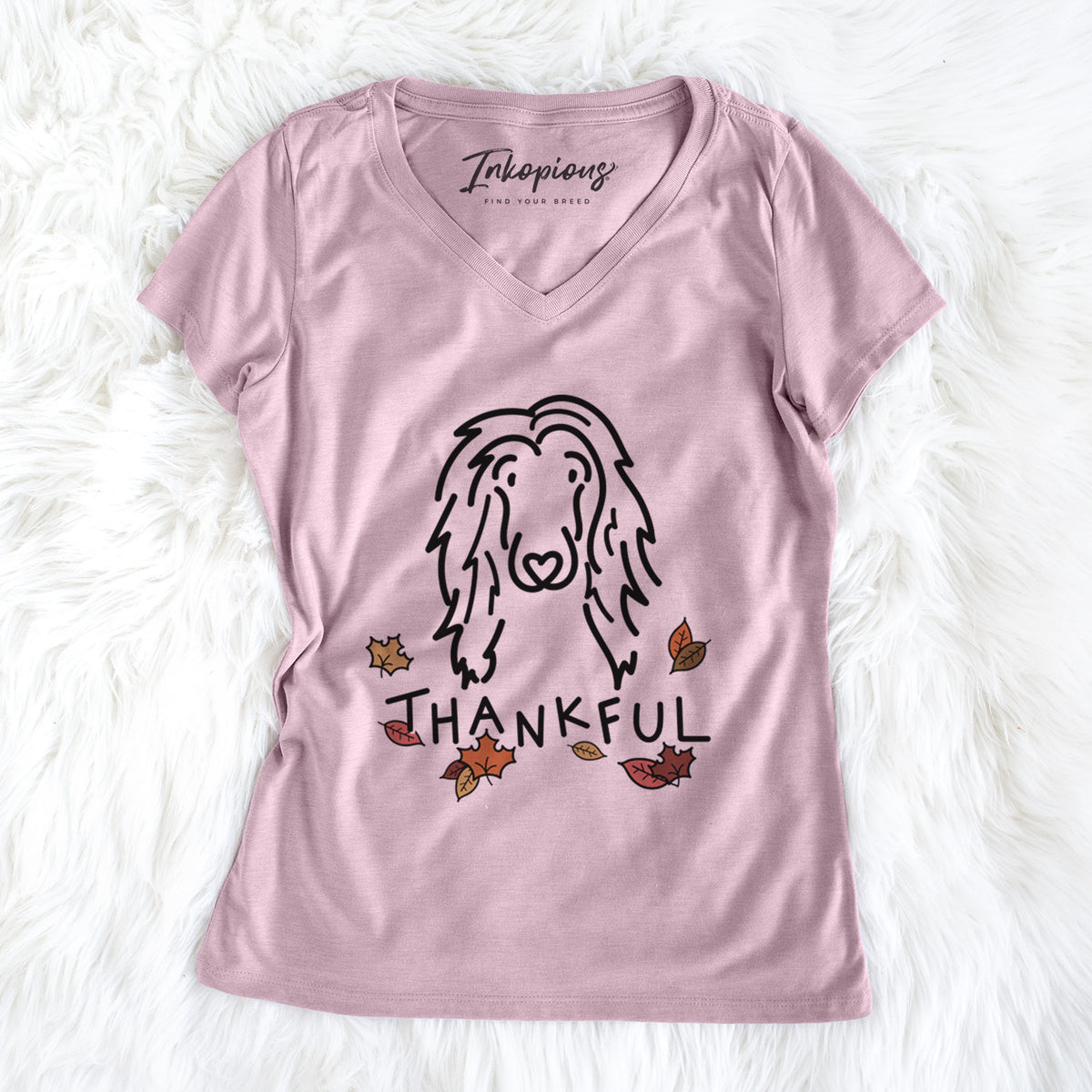 Thankful Afghan Hound - Asher - Women's Perfect V-neck Shirt