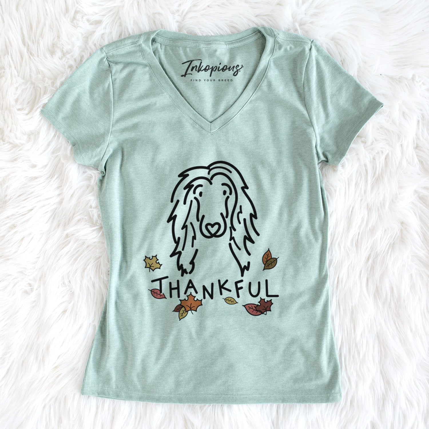 Thankful Afghan Hound - Asher - Women's Perfect V-neck Shirt
