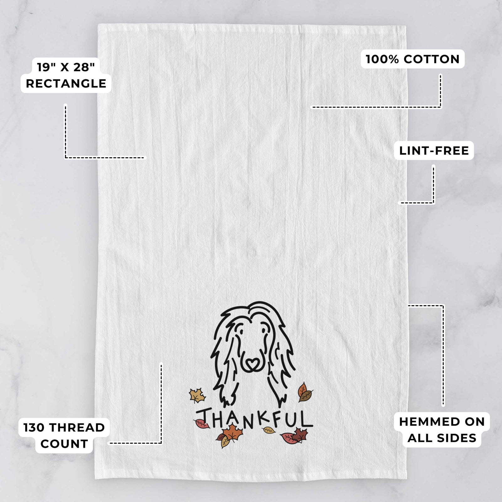 Thankful Afghan Hound - Asher - Tea Towel