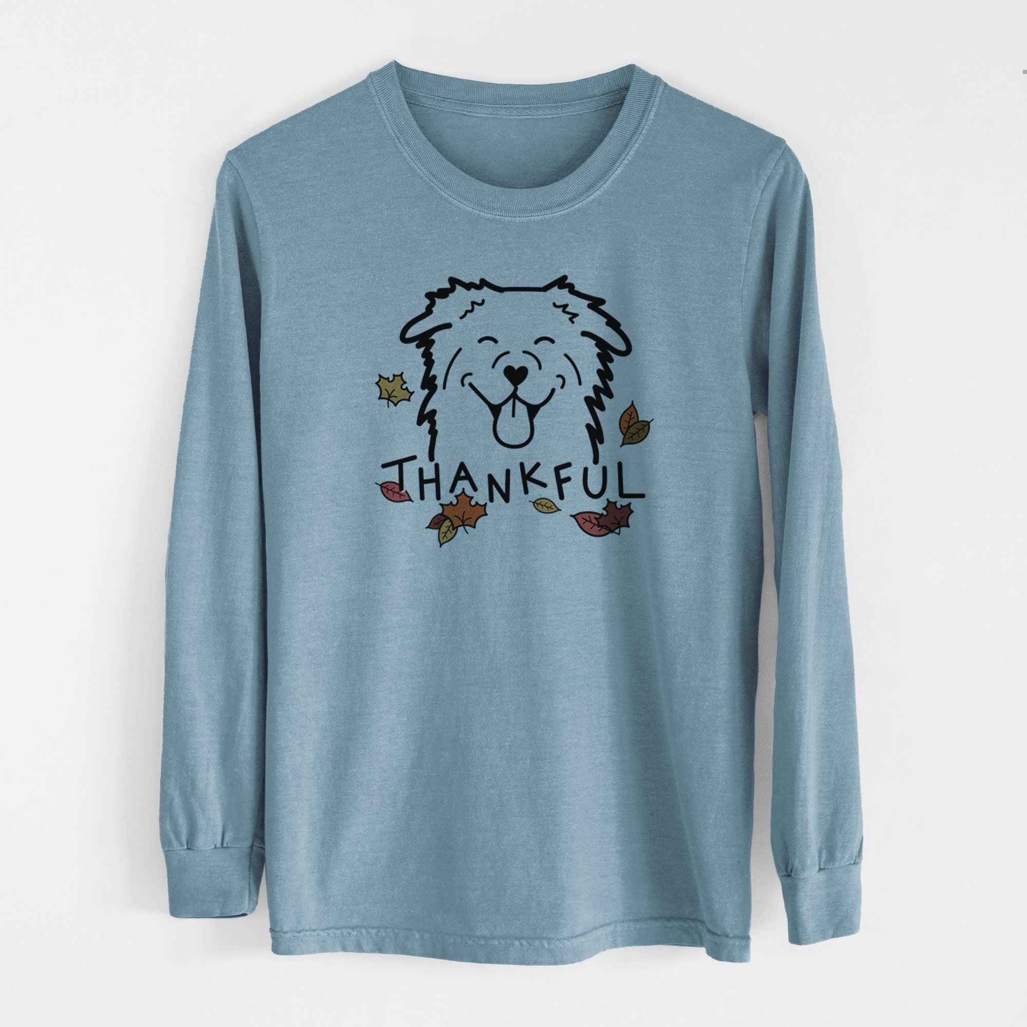 Thankful Australian Shepherd - Men's Heavyweight 100% Cotton Long Sleeve