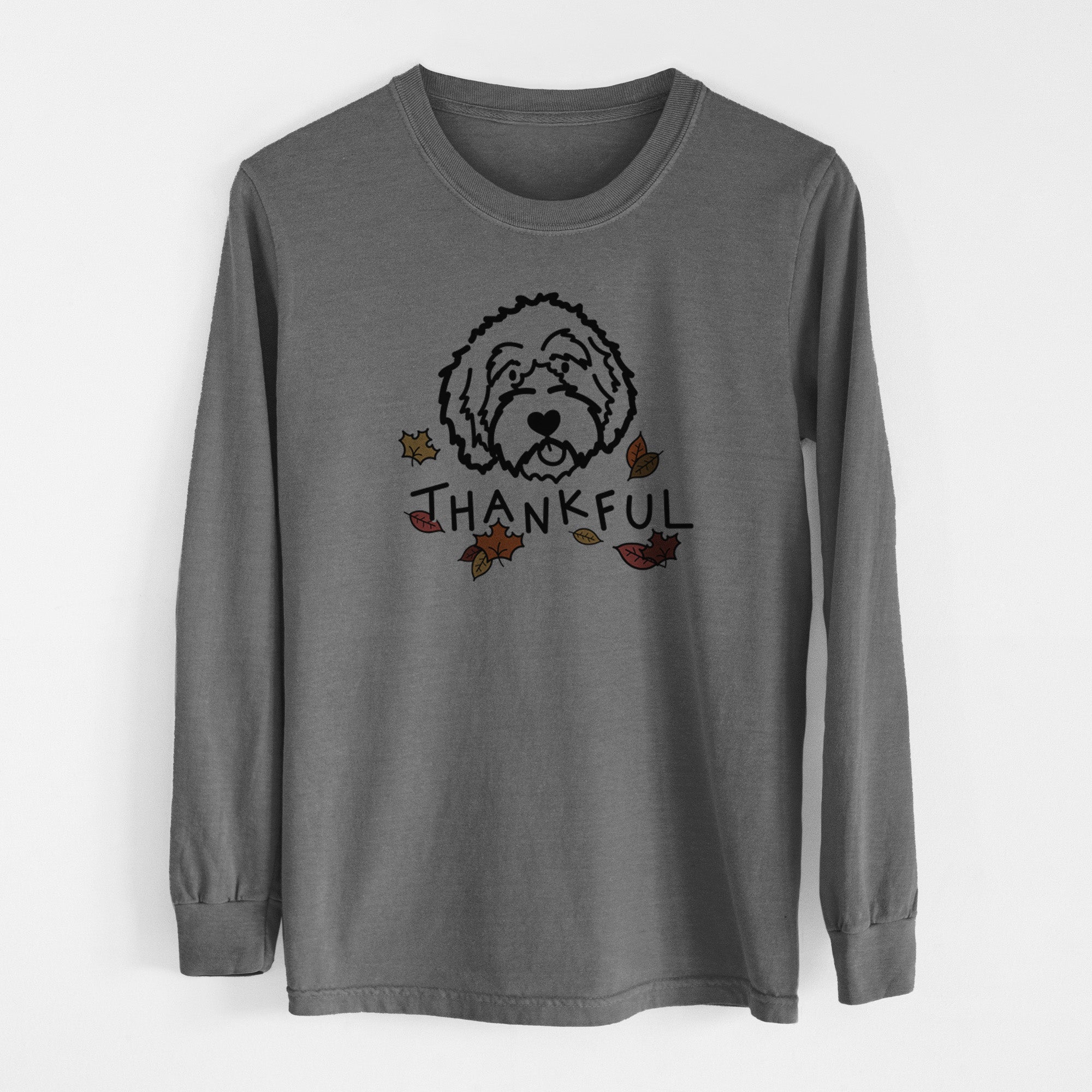 Thankful Aussiedoodle - Men's Heavyweight 100% Cotton Long Sleeve