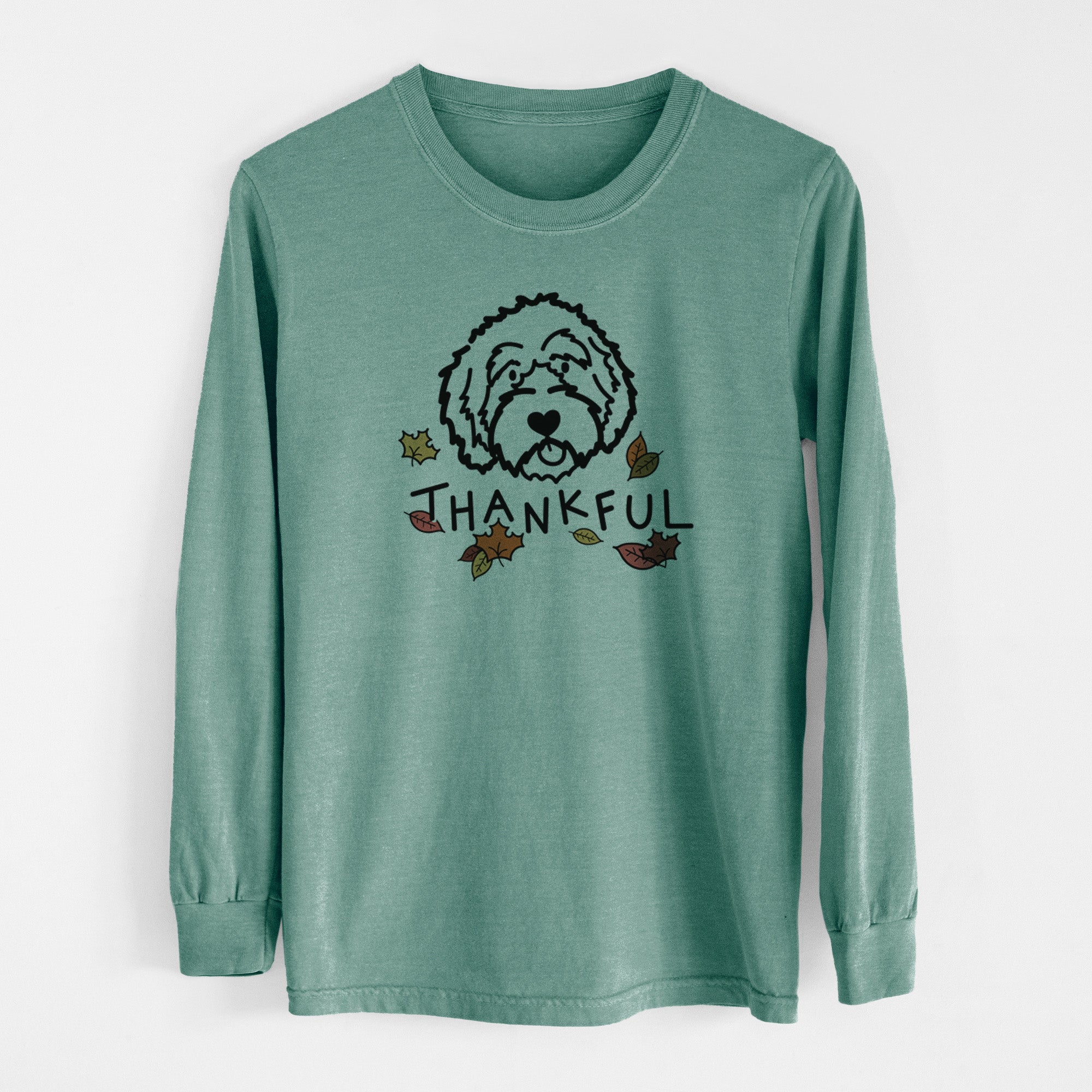 Thankful Aussiedoodle - Men's Heavyweight 100% Cotton Long Sleeve