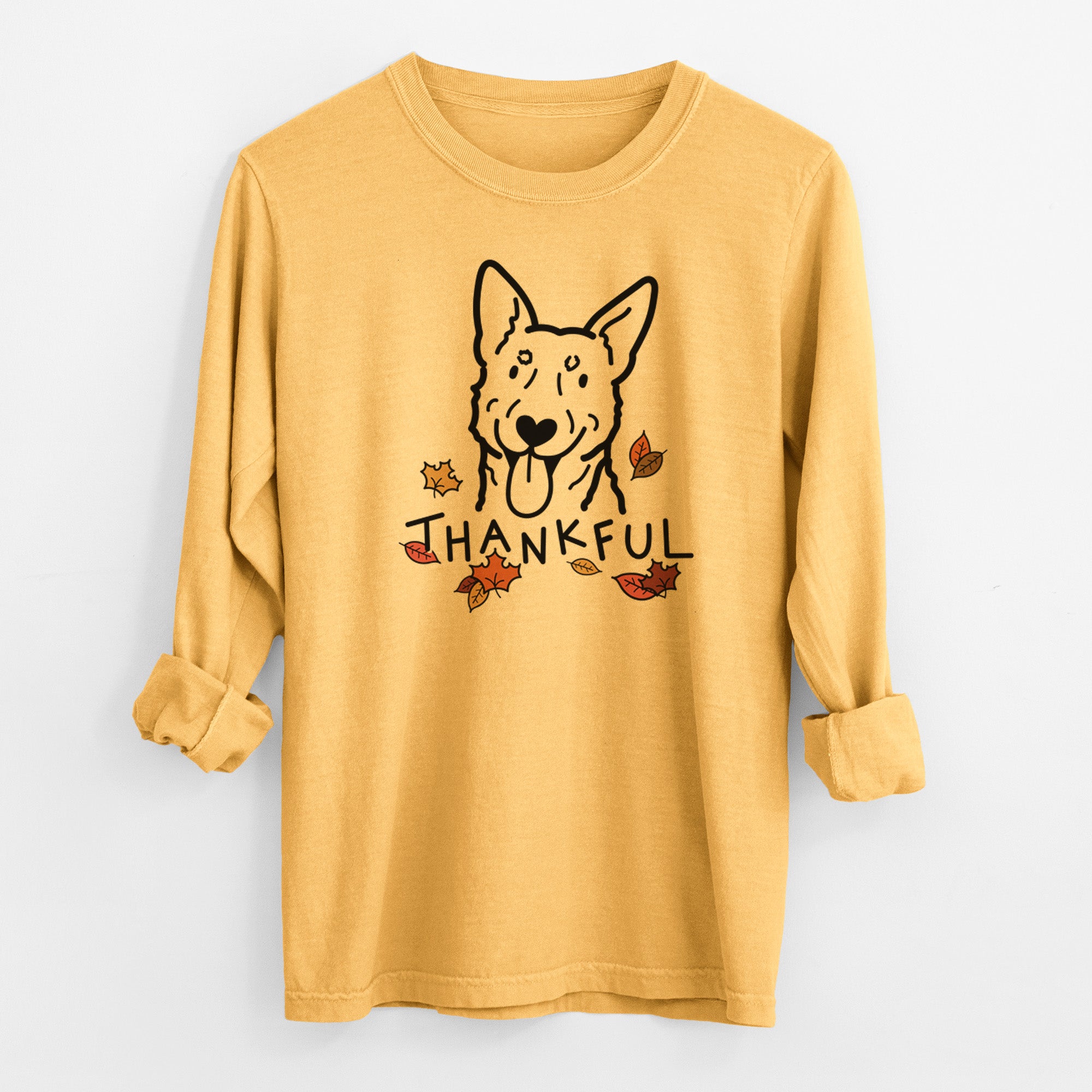 Thankful Australian Cattle Dog - Men's Heavyweight 100% Cotton Long Sleeve