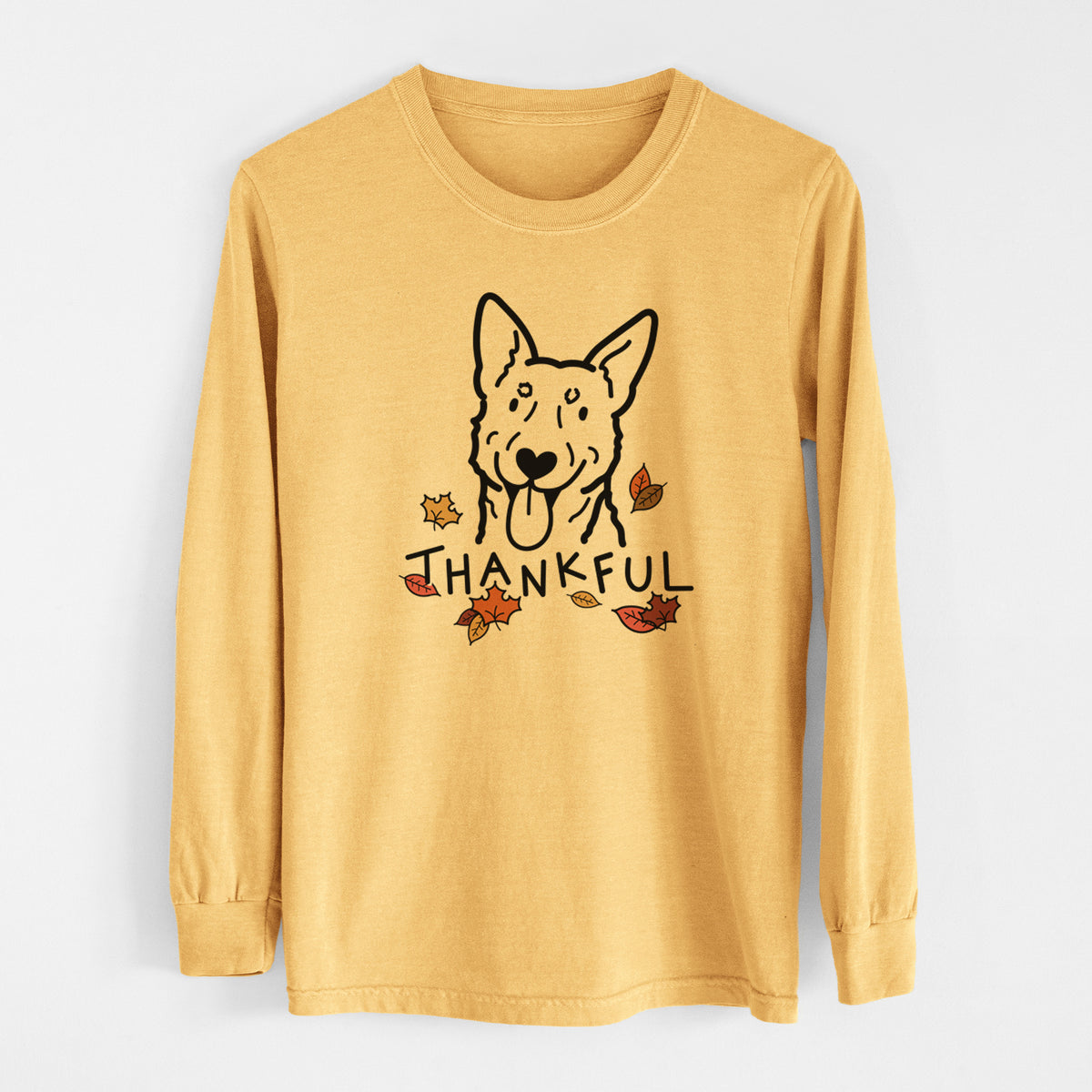 Thankful Australian Cattle Dog - Men&#39;s Heavyweight 100% Cotton Long Sleeve