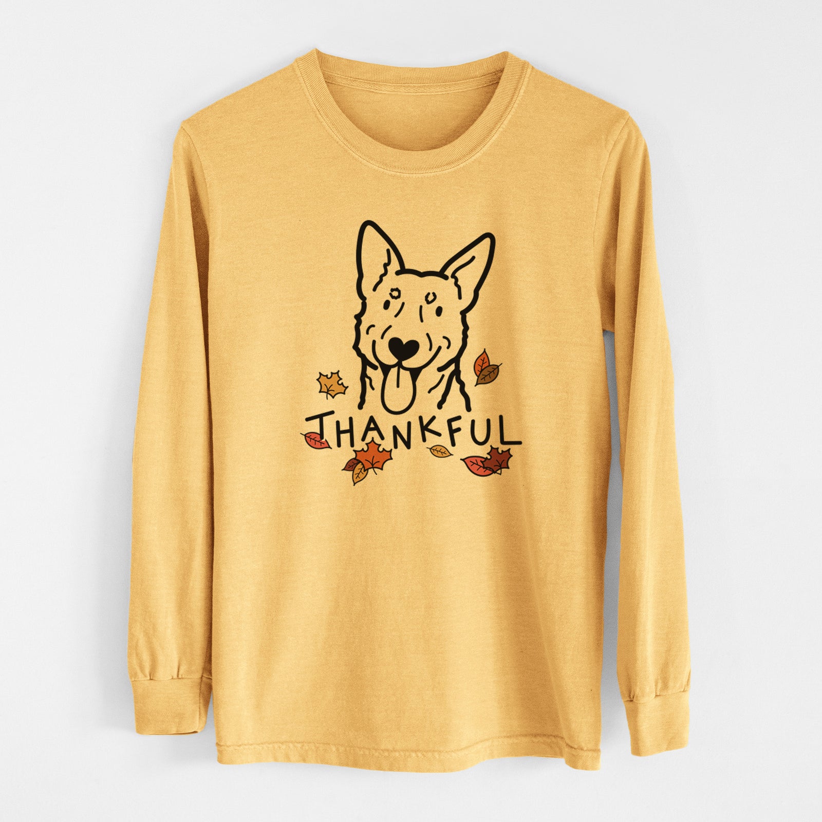 Thankful Australian Cattle Dog - Men's Heavyweight 100% Cotton Long Sleeve