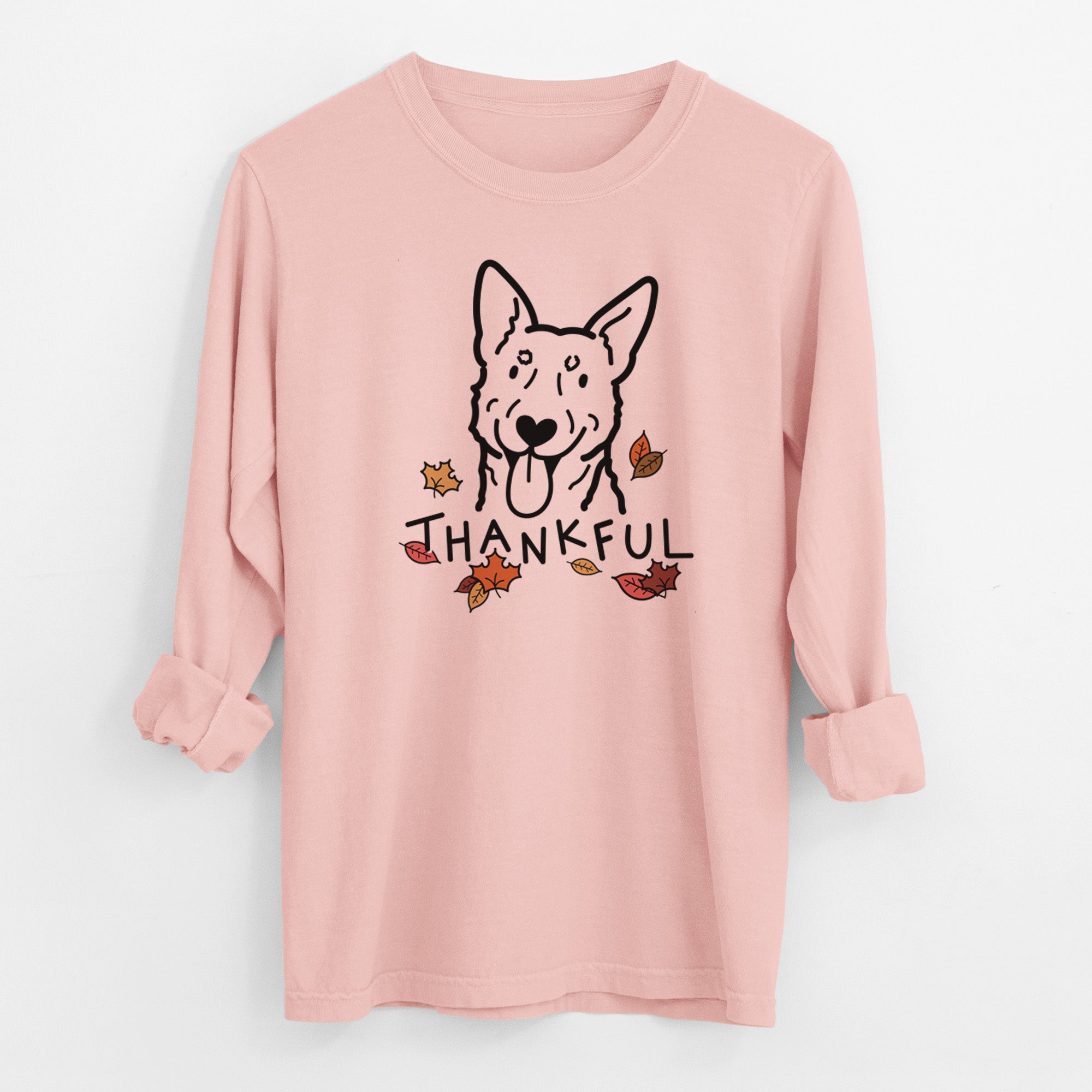 Thankful Australian Cattle Dog - Men's Heavyweight 100% Cotton Long Sleeve