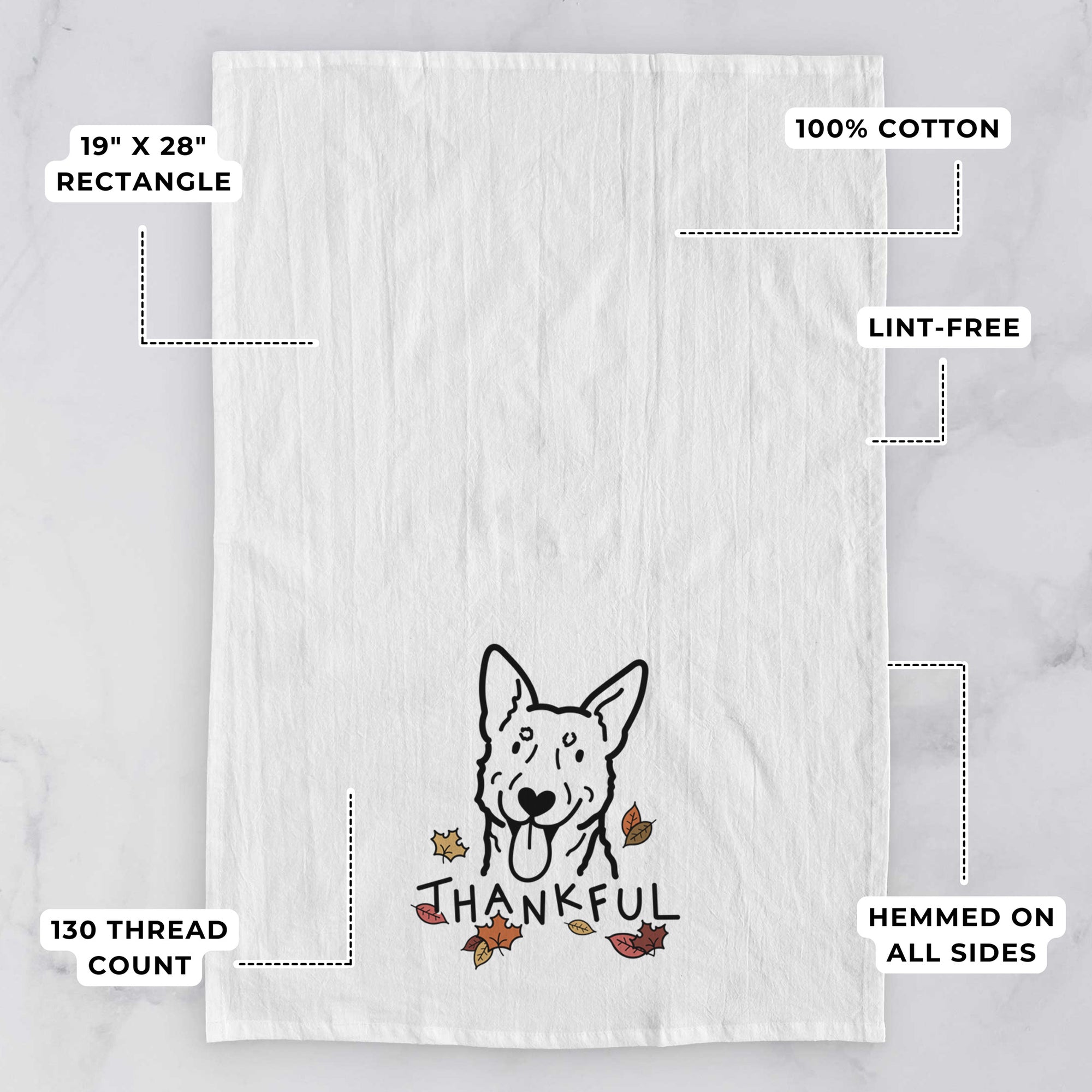 Thankful Australian Cattle Dog - Tea Towel