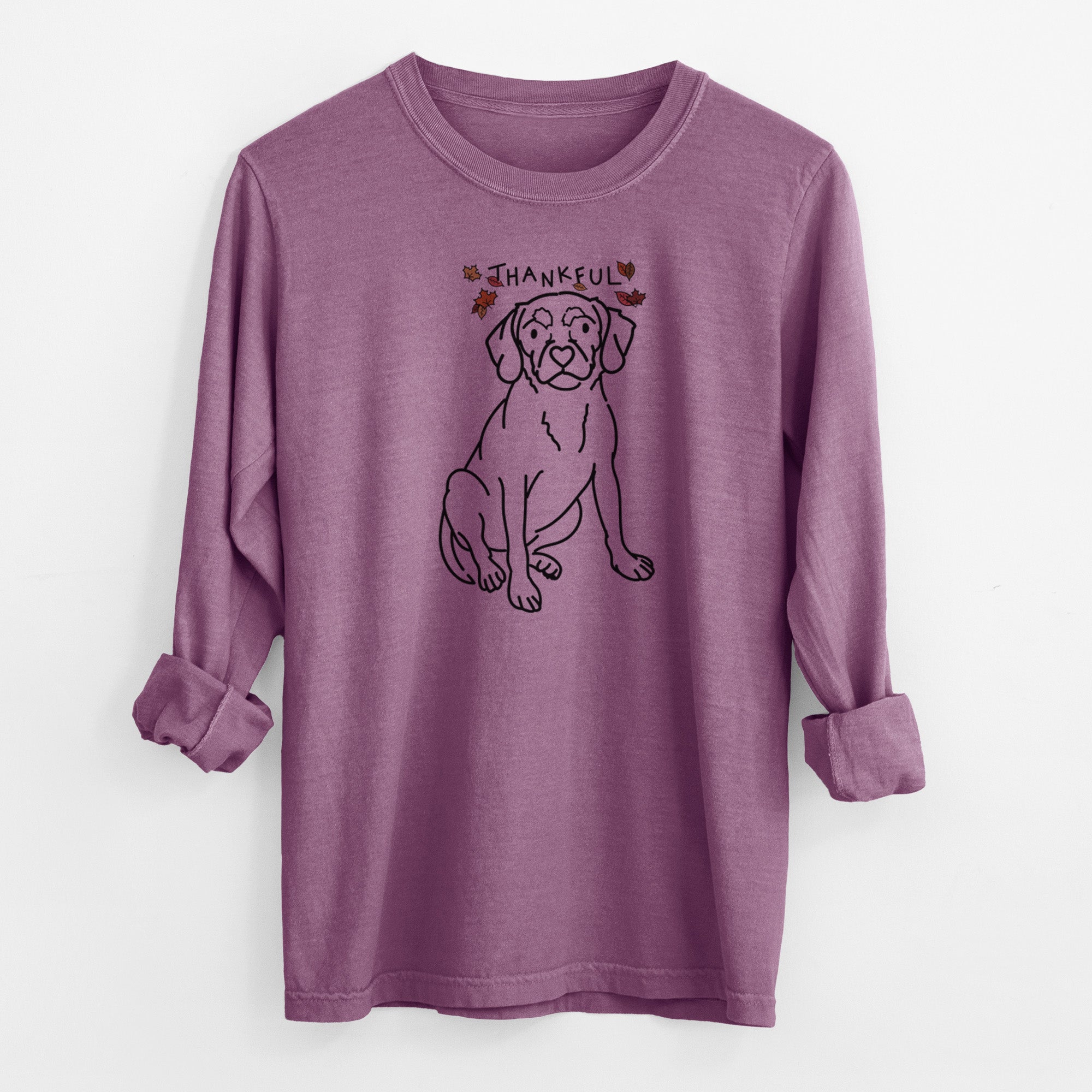 Thankful Puggle - Babs - Men's Heavyweight 100% Cotton Long Sleeve