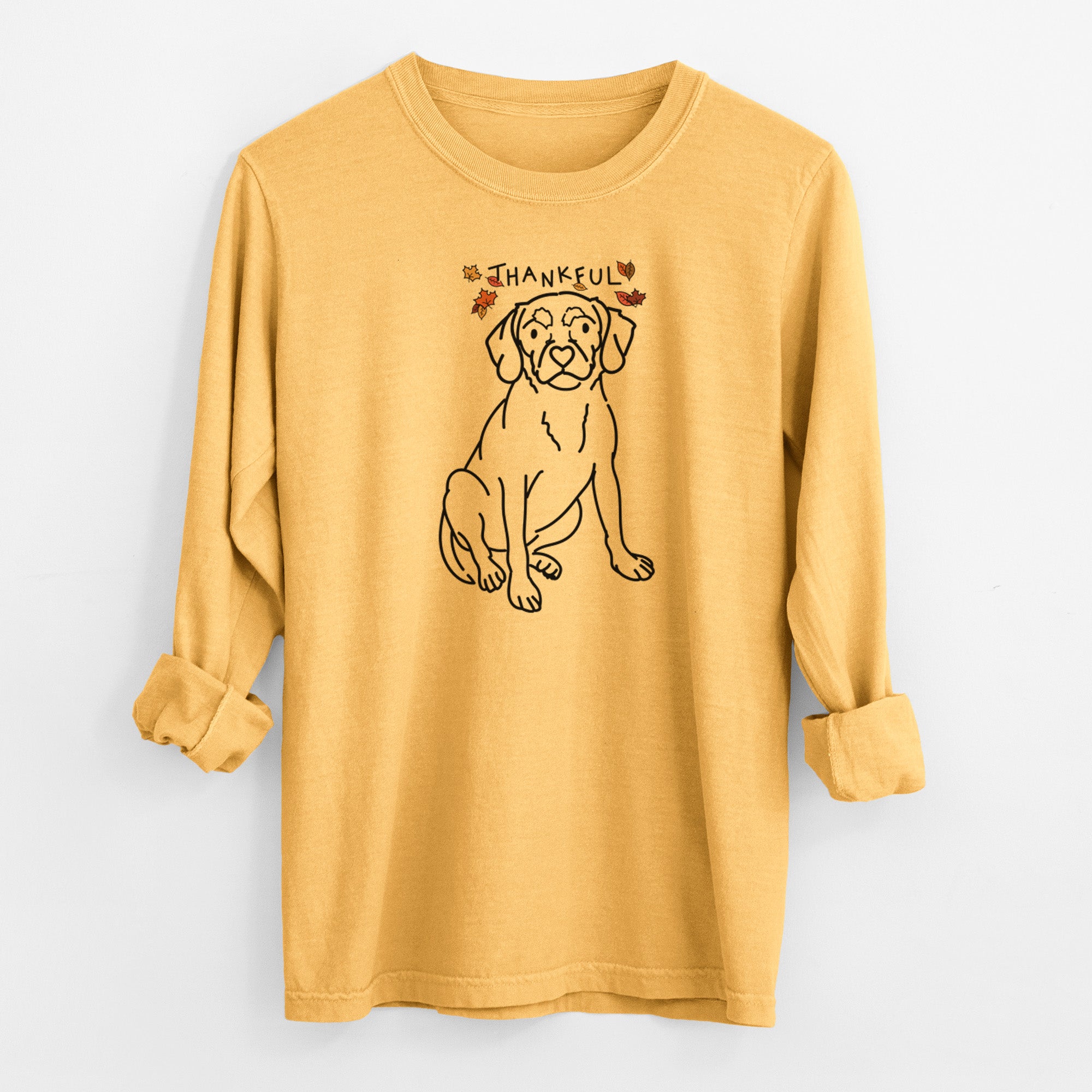 Thankful Puggle - Babs - Men's Heavyweight 100% Cotton Long Sleeve