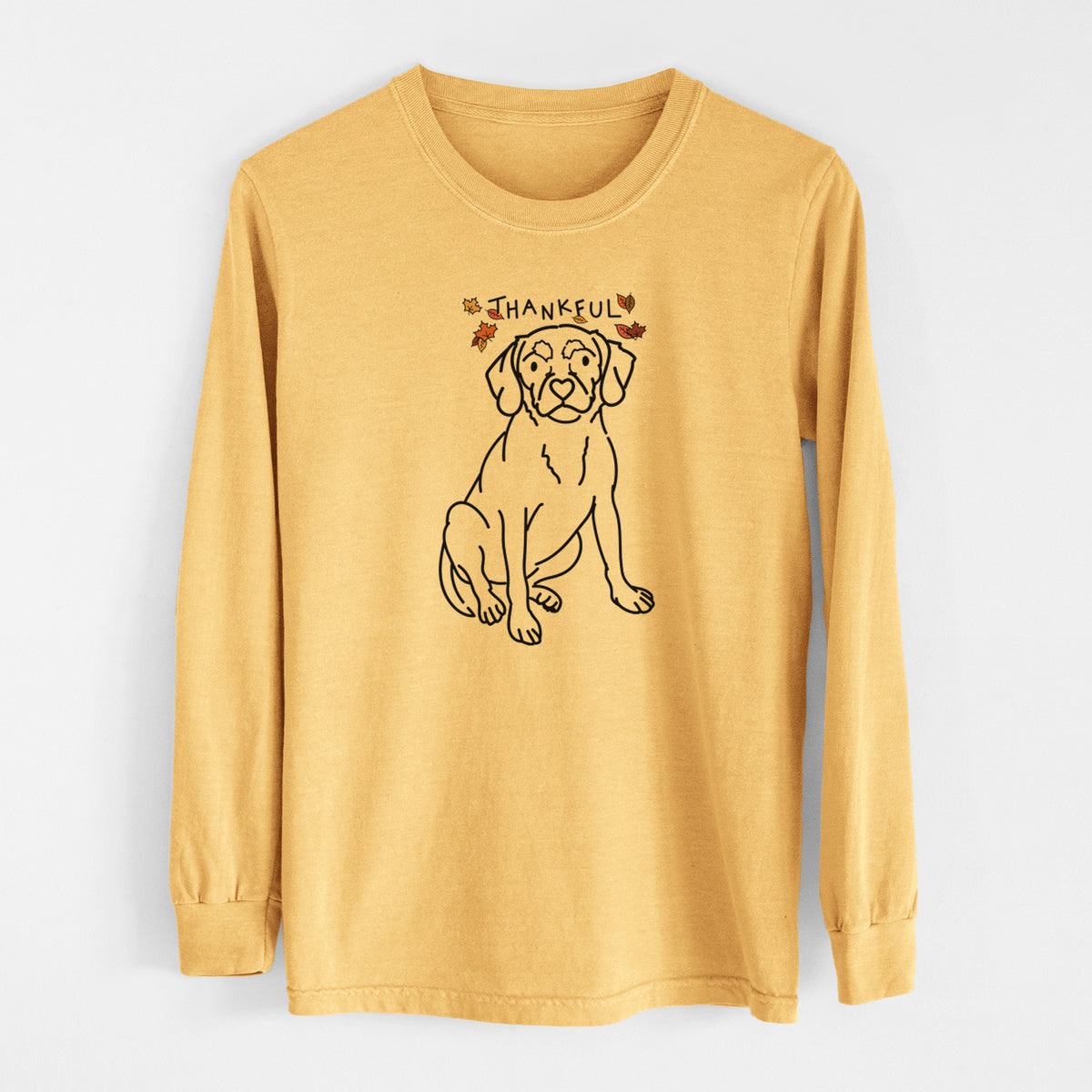 Thankful Puggle - Babs - Men&#39;s Heavyweight 100% Cotton Long Sleeve