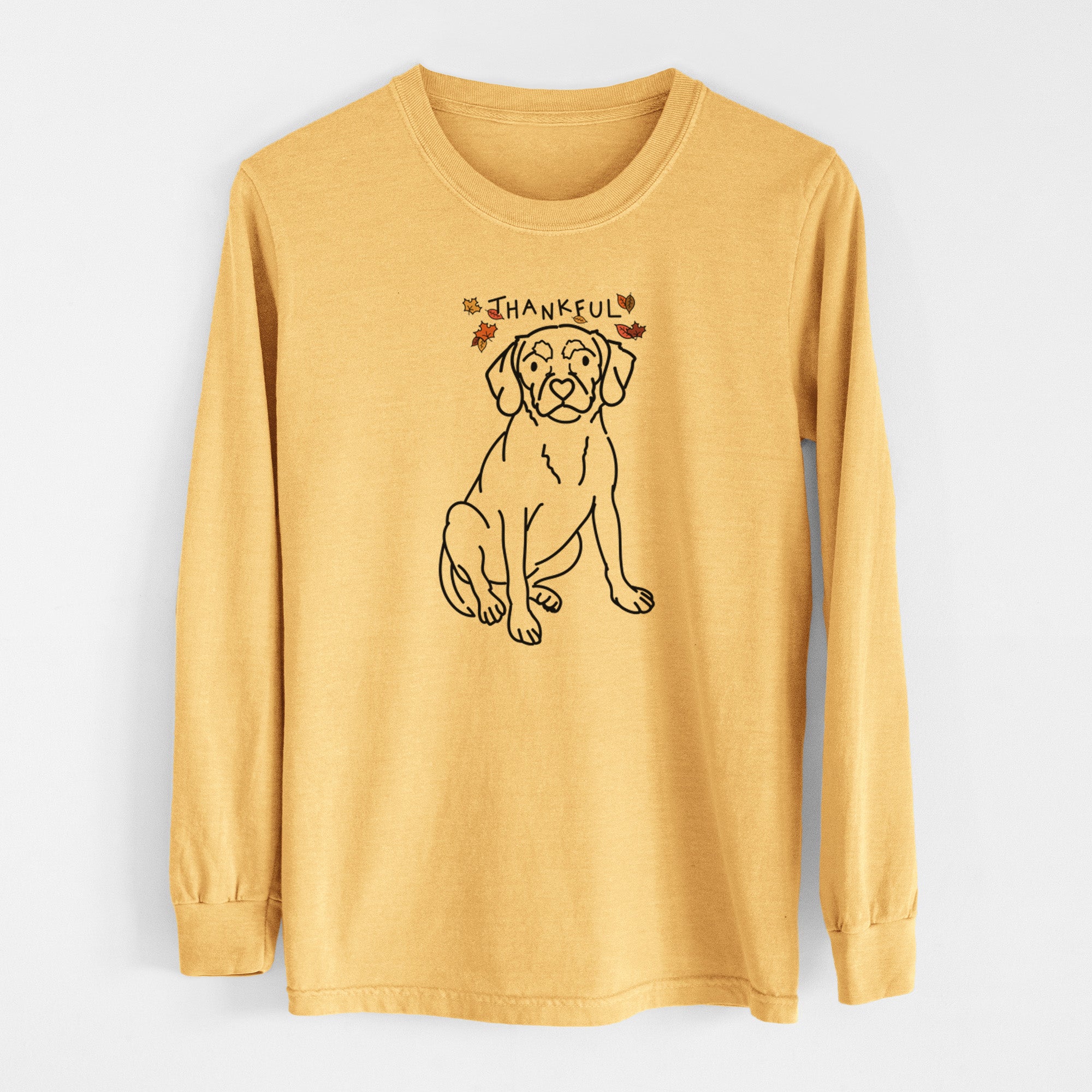 Thankful Puggle - Babs - Men's Heavyweight 100% Cotton Long Sleeve