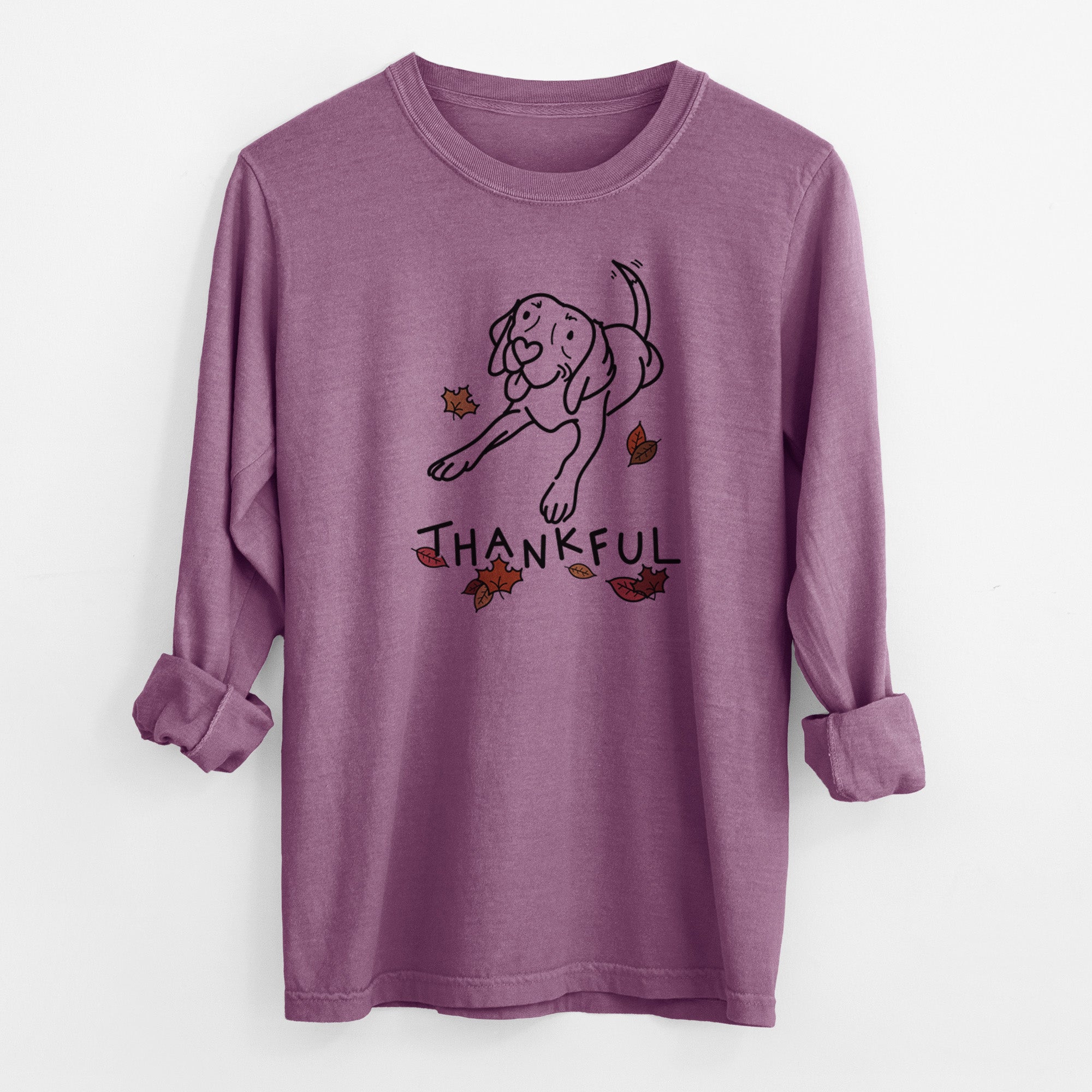 Thankful Beagle - Bagel - Men's Heavyweight 100% Cotton Long Sleeve