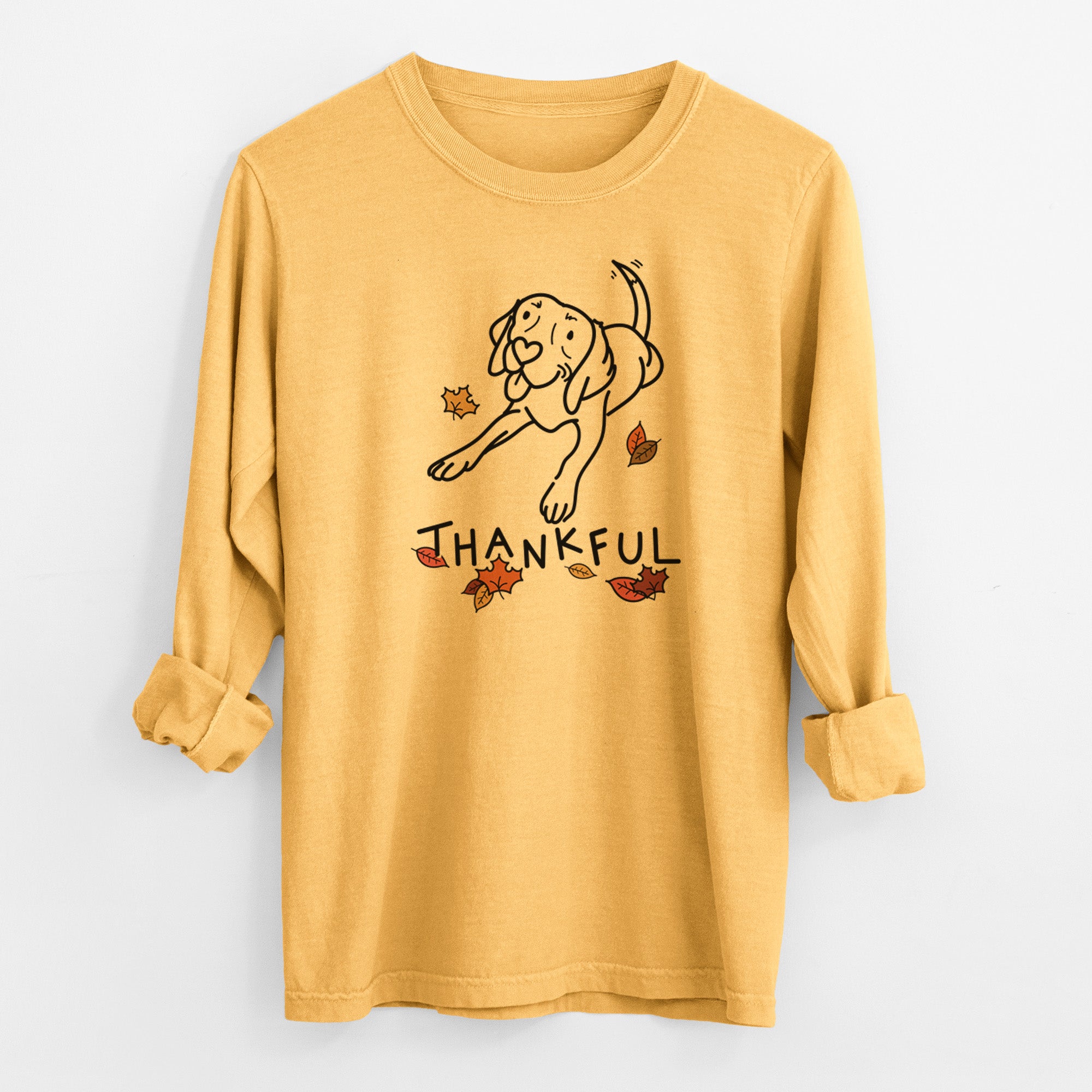 Thankful Beagle - Bagel - Men's Heavyweight 100% Cotton Long Sleeve