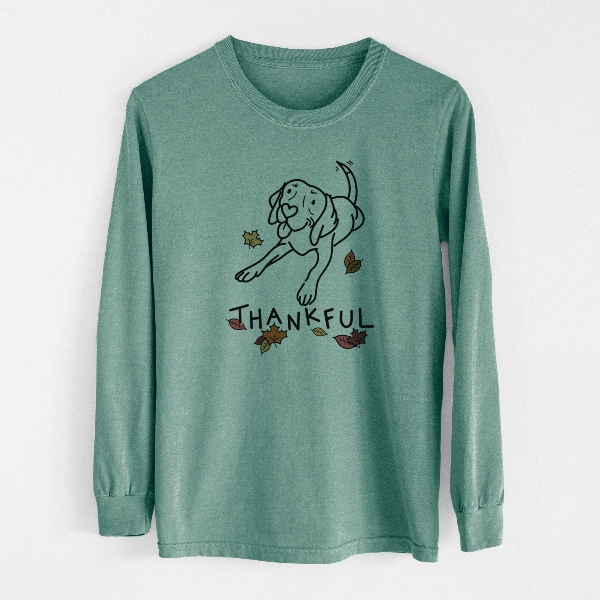 Thankful Beagle - Bagel - Men's Heavyweight 100% Cotton Long Sleeve