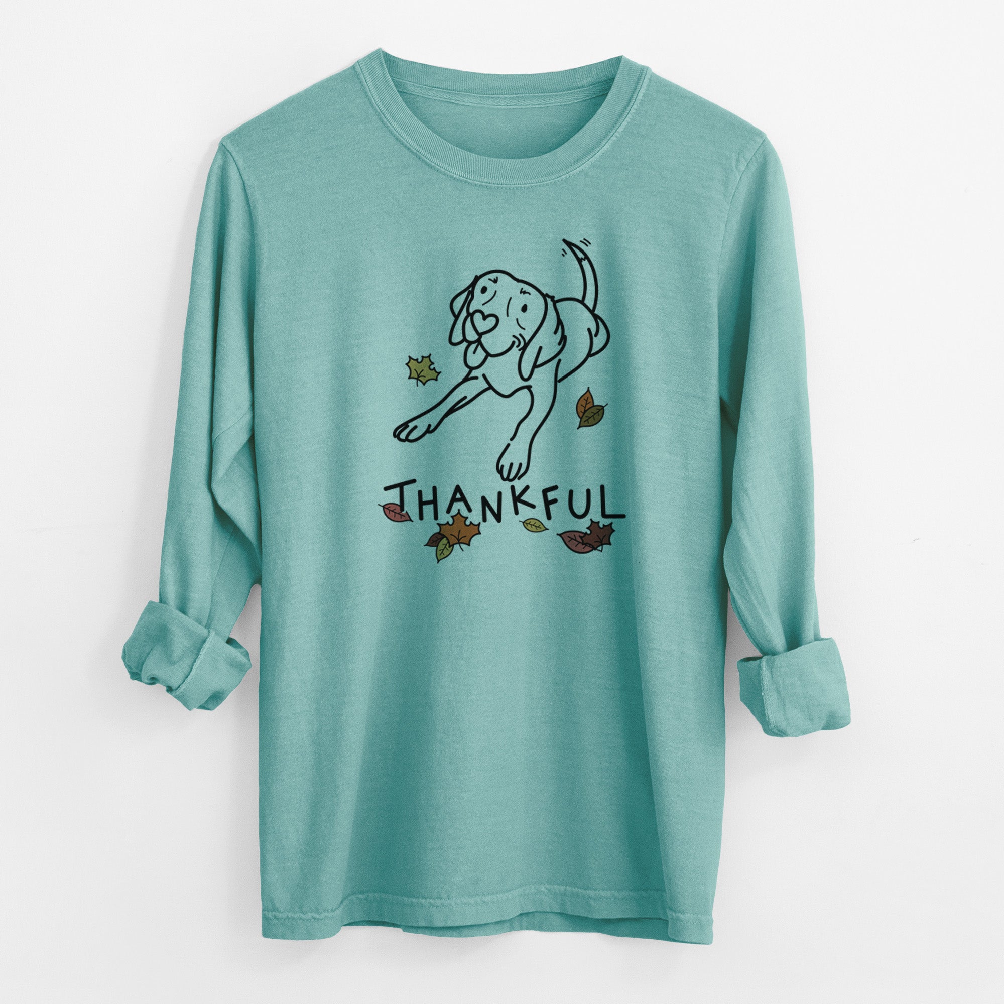 Thankful Beagle - Bagel - Men's Heavyweight 100% Cotton Long Sleeve