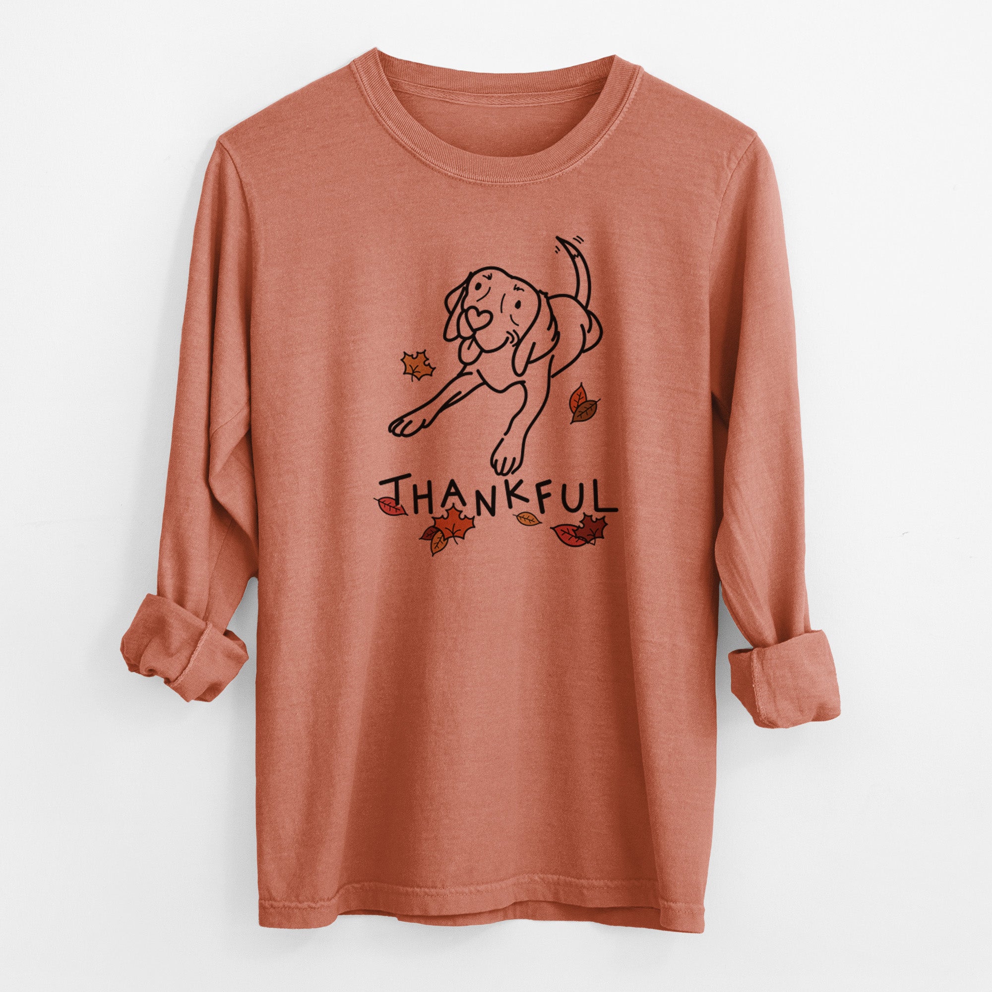 Thankful Beagle - Bagel - Men's Heavyweight 100% Cotton Long Sleeve