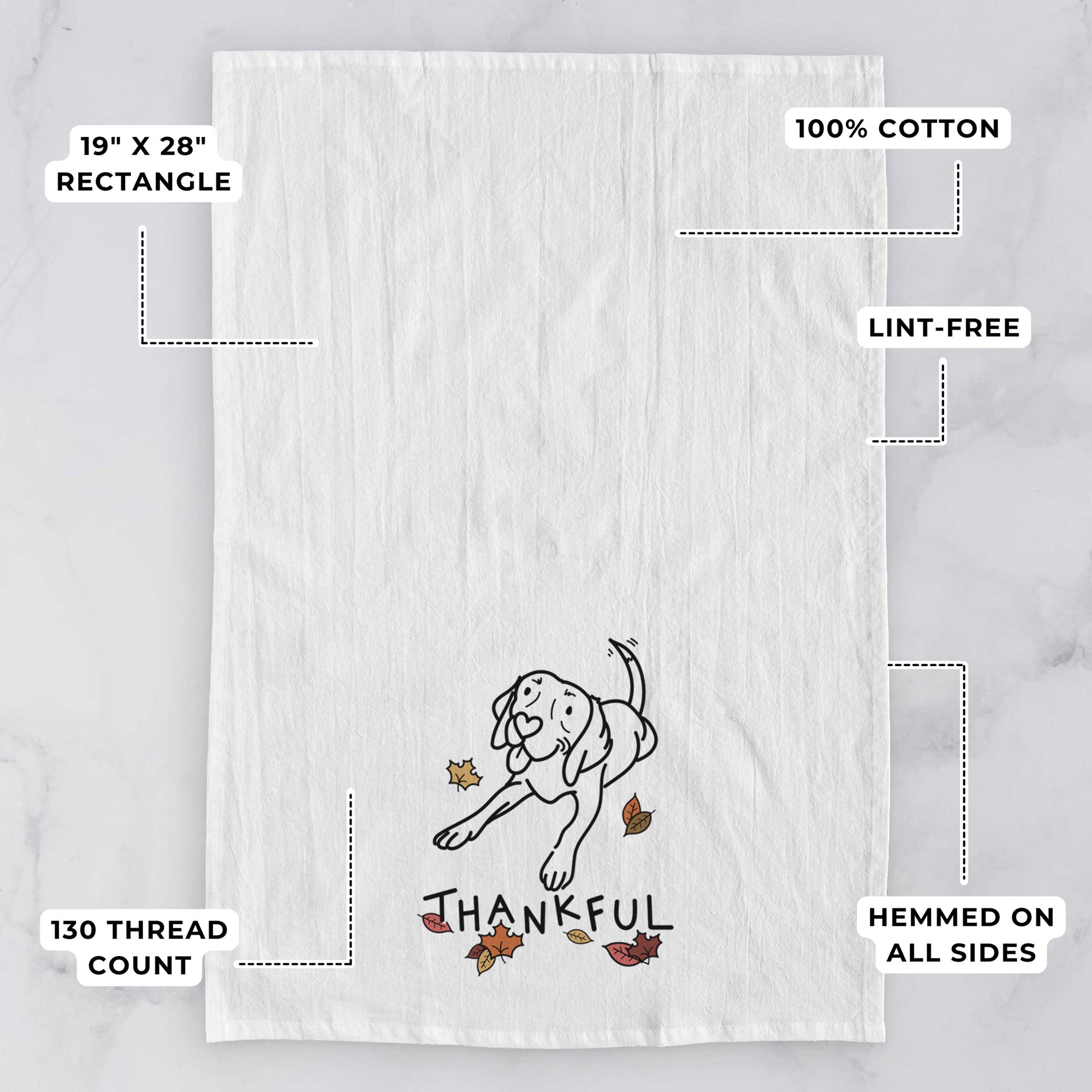 Thankful Beagle - Bagel - Tea Towel