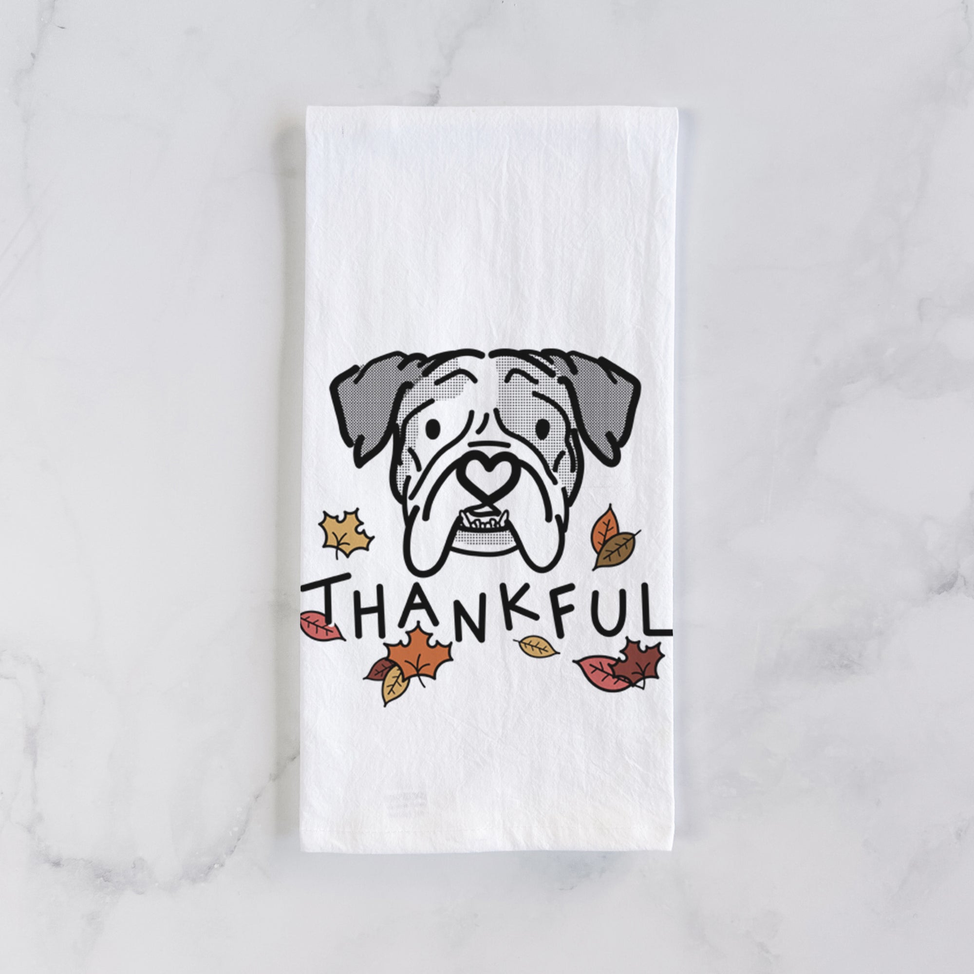 Thankful English Bulldog - Bailey - Tea Towel