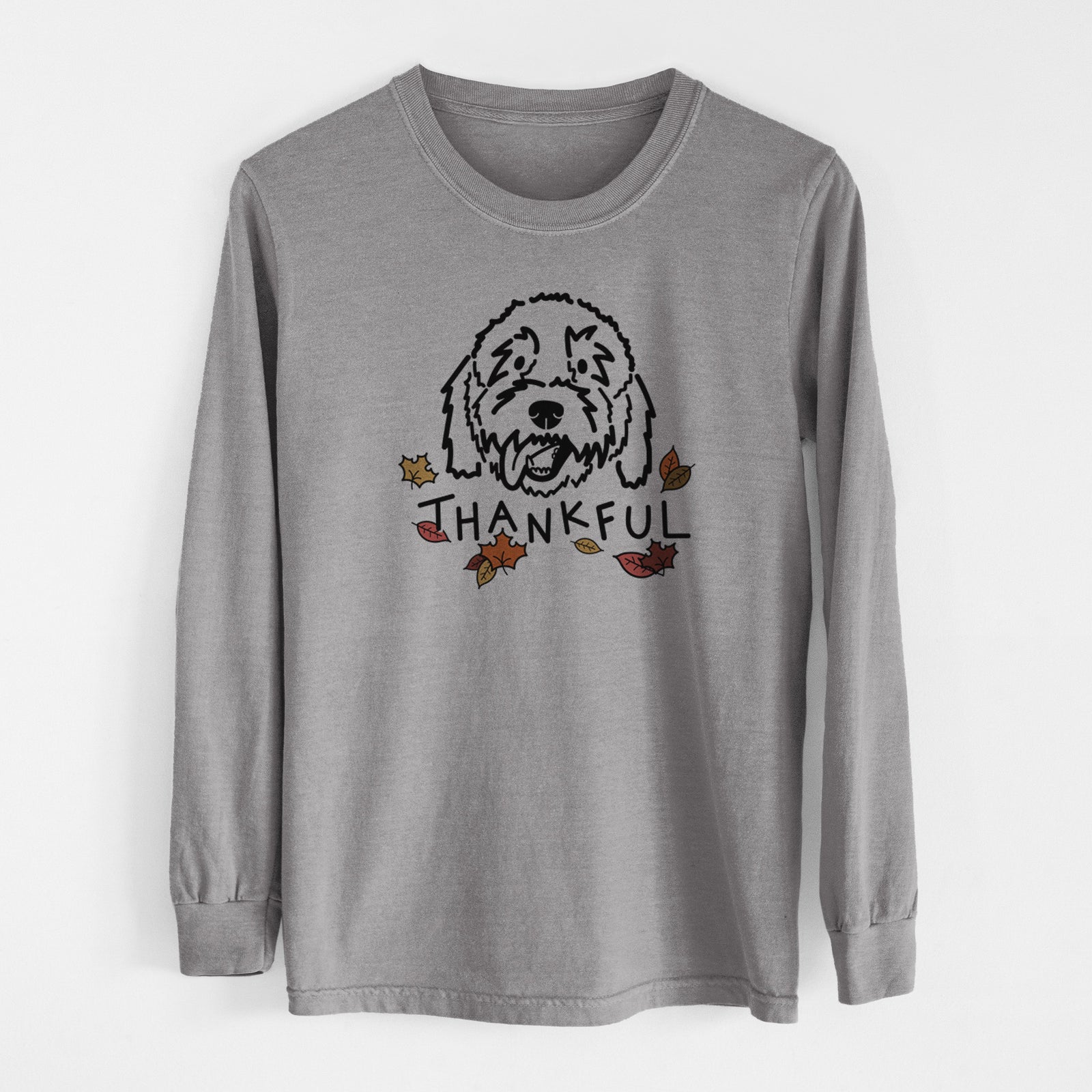 Thankful Goldendoodle - Barry - Men's Heavyweight 100% Cotton Long Sleeve