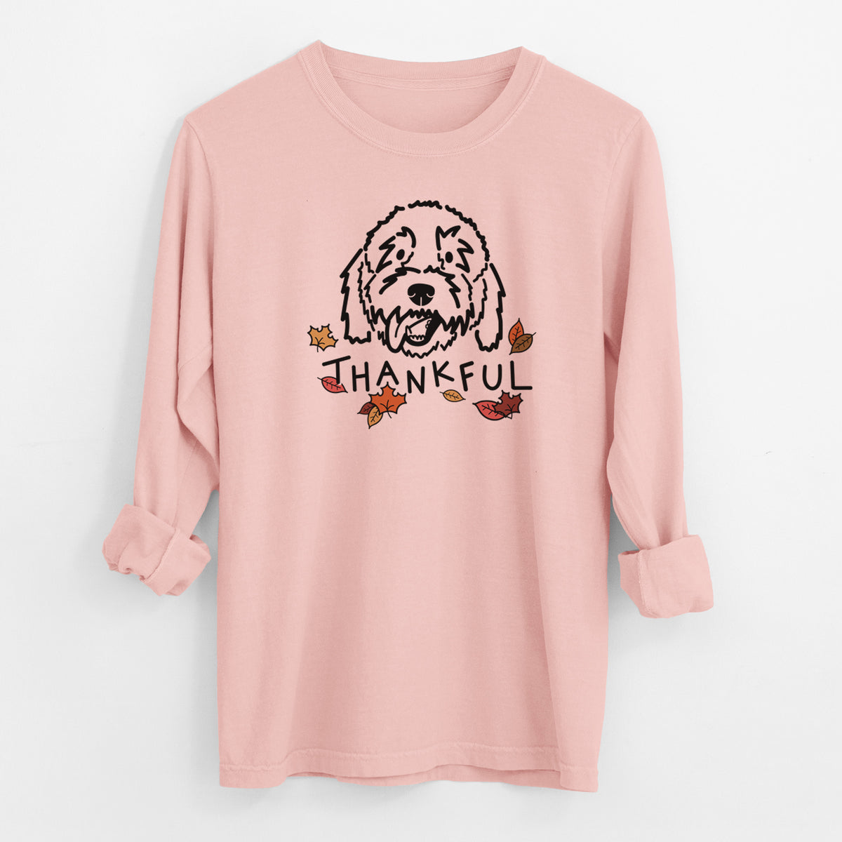 Thankful Goldendoodle - Barry - Men's Heavyweight 100% Cotton Long Sleeve