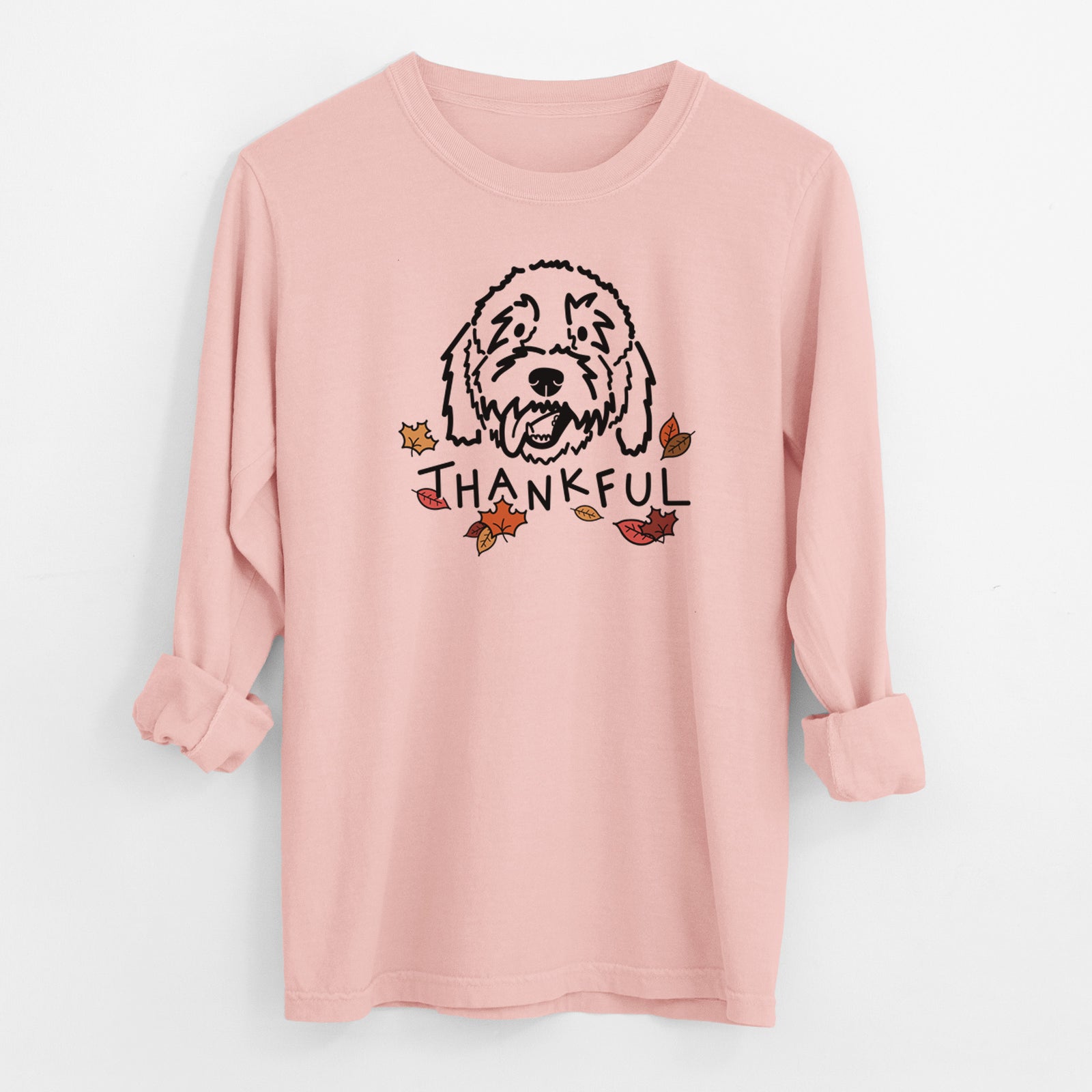 Thankful Goldendoodle - Barry - Men's Heavyweight 100% Cotton Long Sleeve