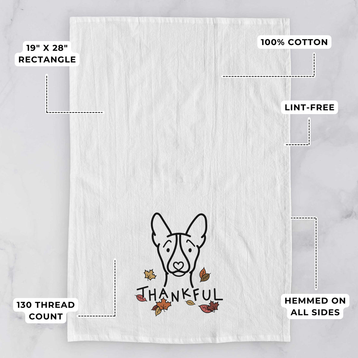 Thankful Basenji - Tea Towel