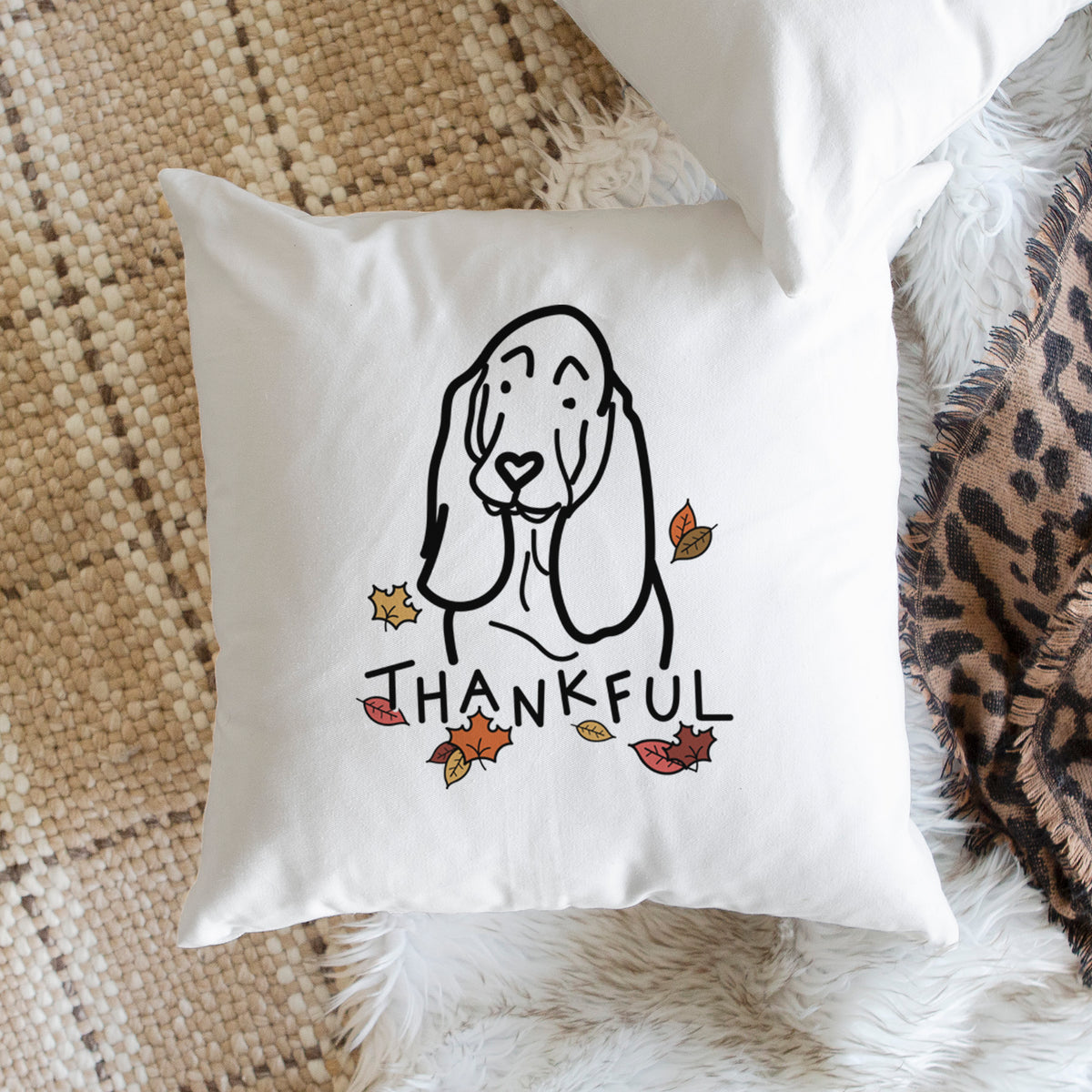 Love Always Basset Hound - Throw Pillow Cover