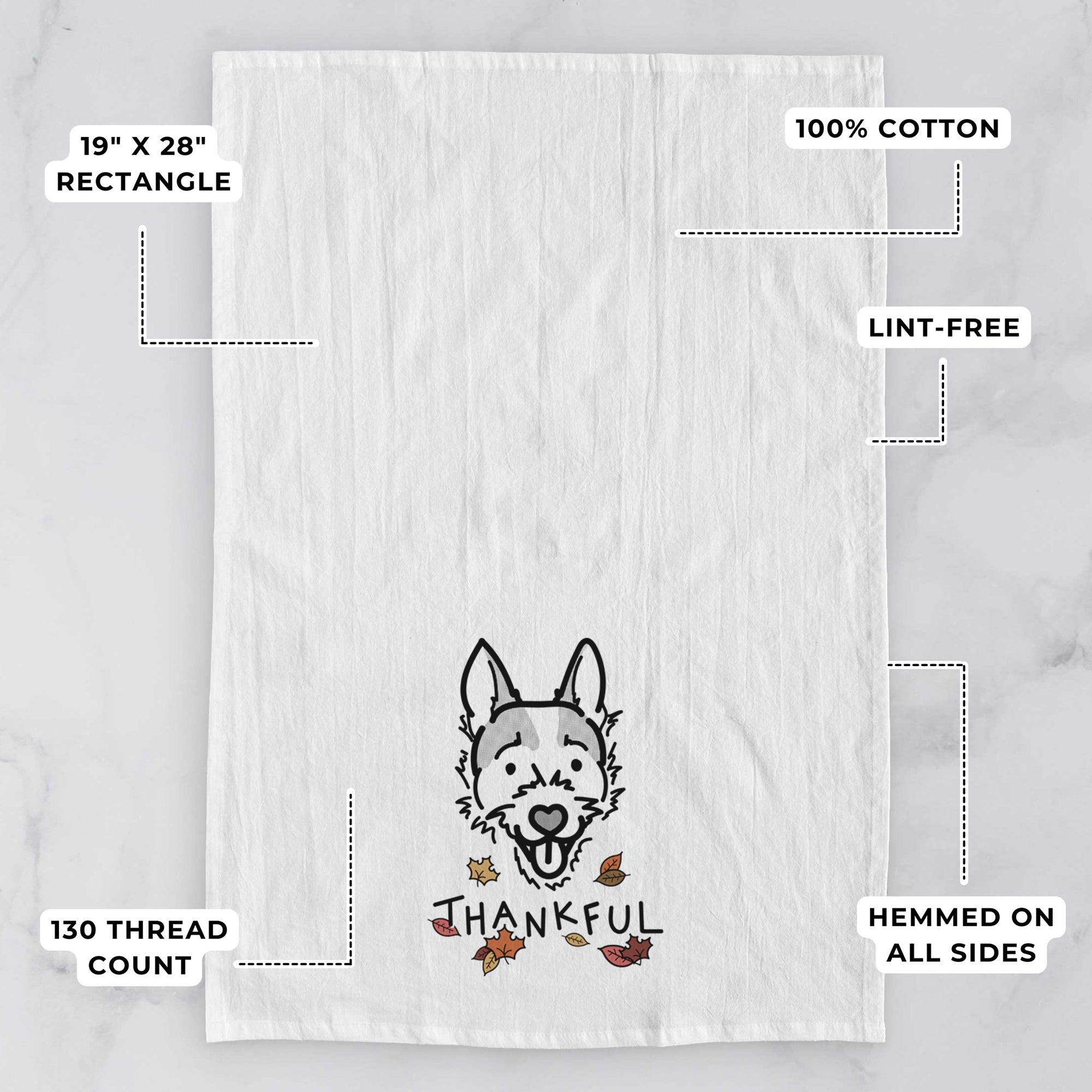 Thankful Jack Russell Terrier - Baxter - Tea Towel