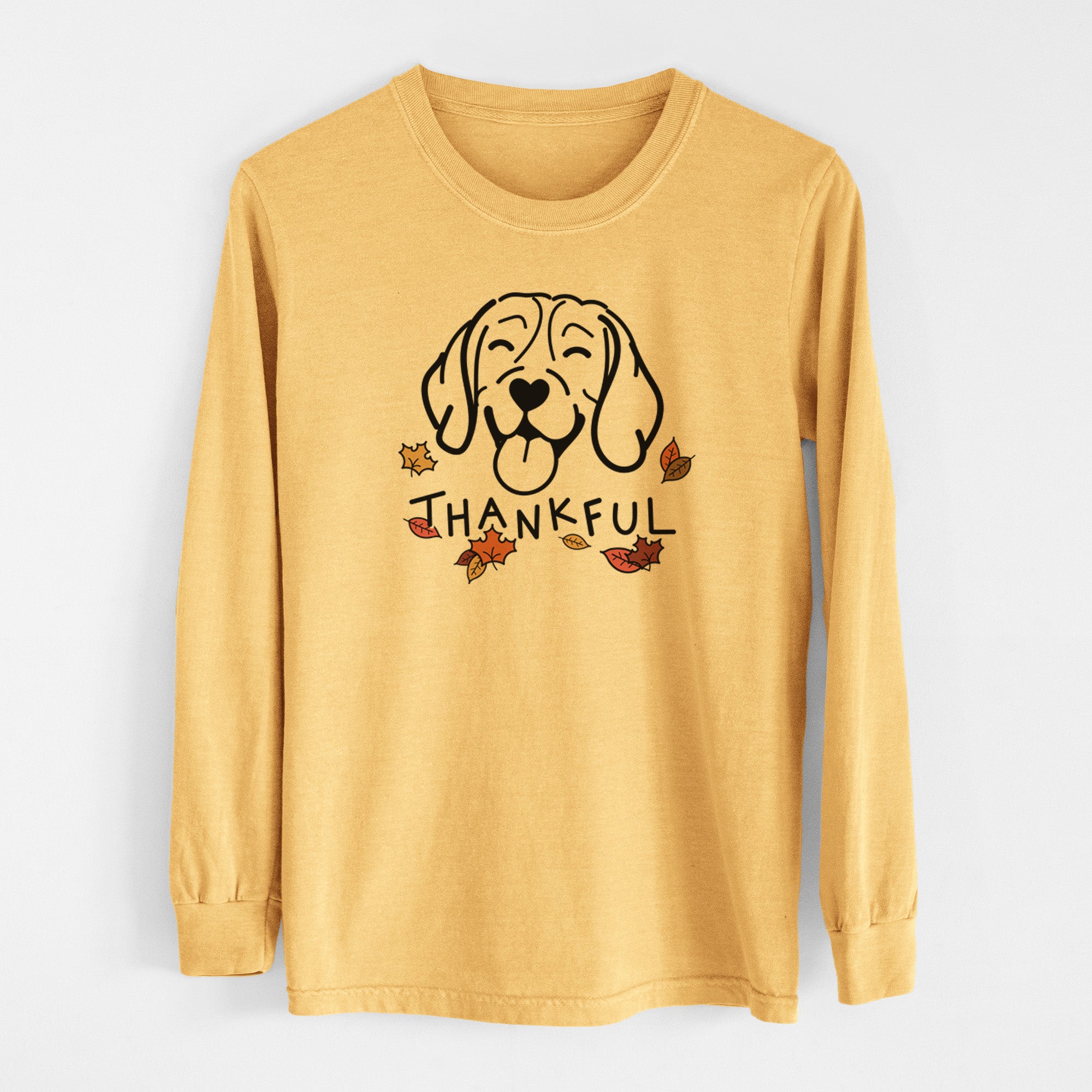 Thankful Beagle - Men's Heavyweight 100% Cotton Long Sleeve